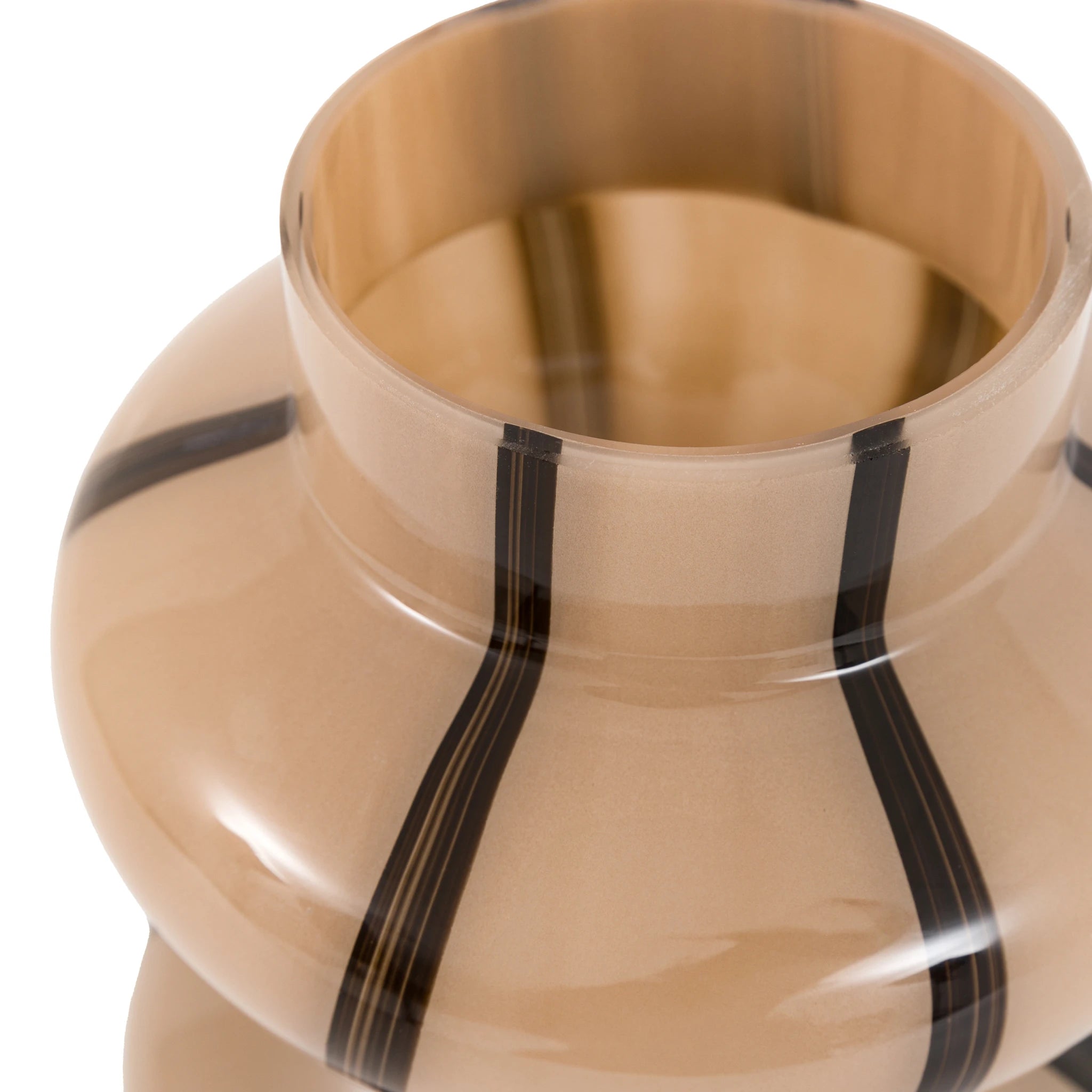 Amberview Camel & Black Swirl Glass Vase