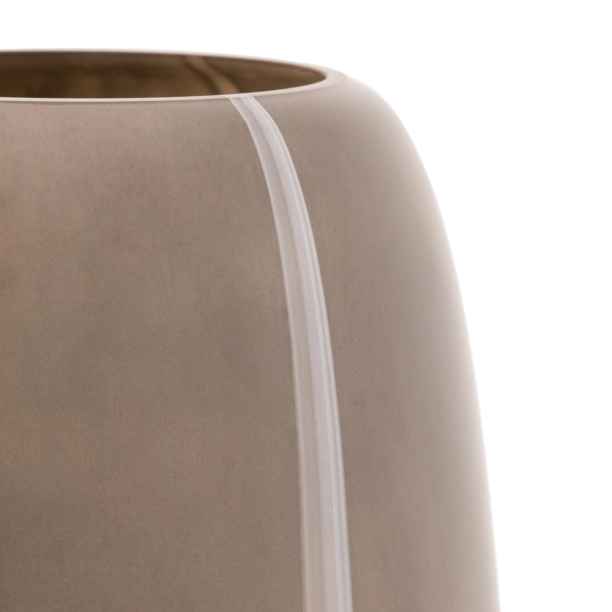 Varese Striped Glass Taupe Vase Large
