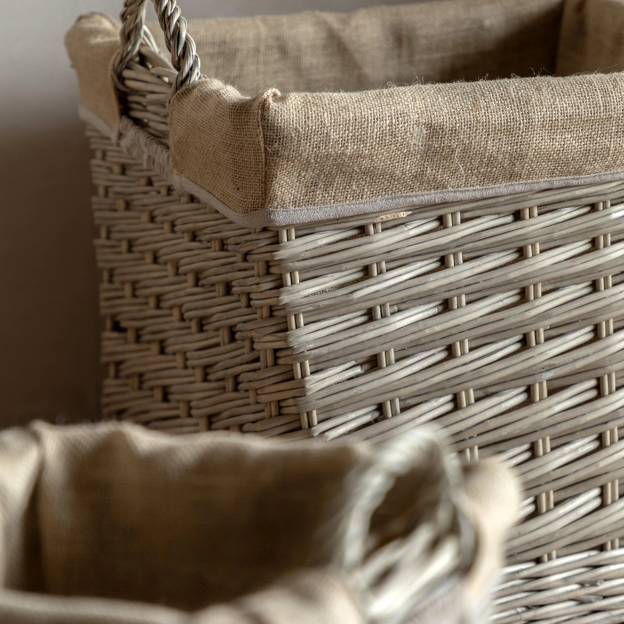 Set of 3 Amberridge Square Lined Natural Baskets