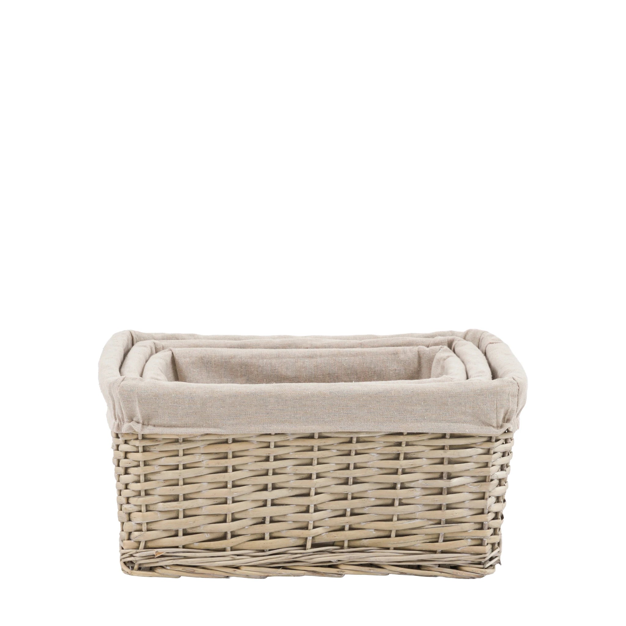 Set of 3 Amberharbour Square Lined Grey Baskets