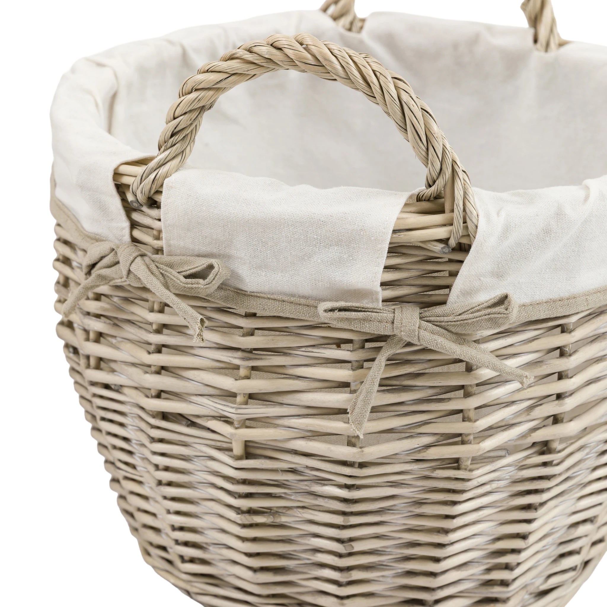 Set of 3 Aldermeadow Round Lined Natural Baskets