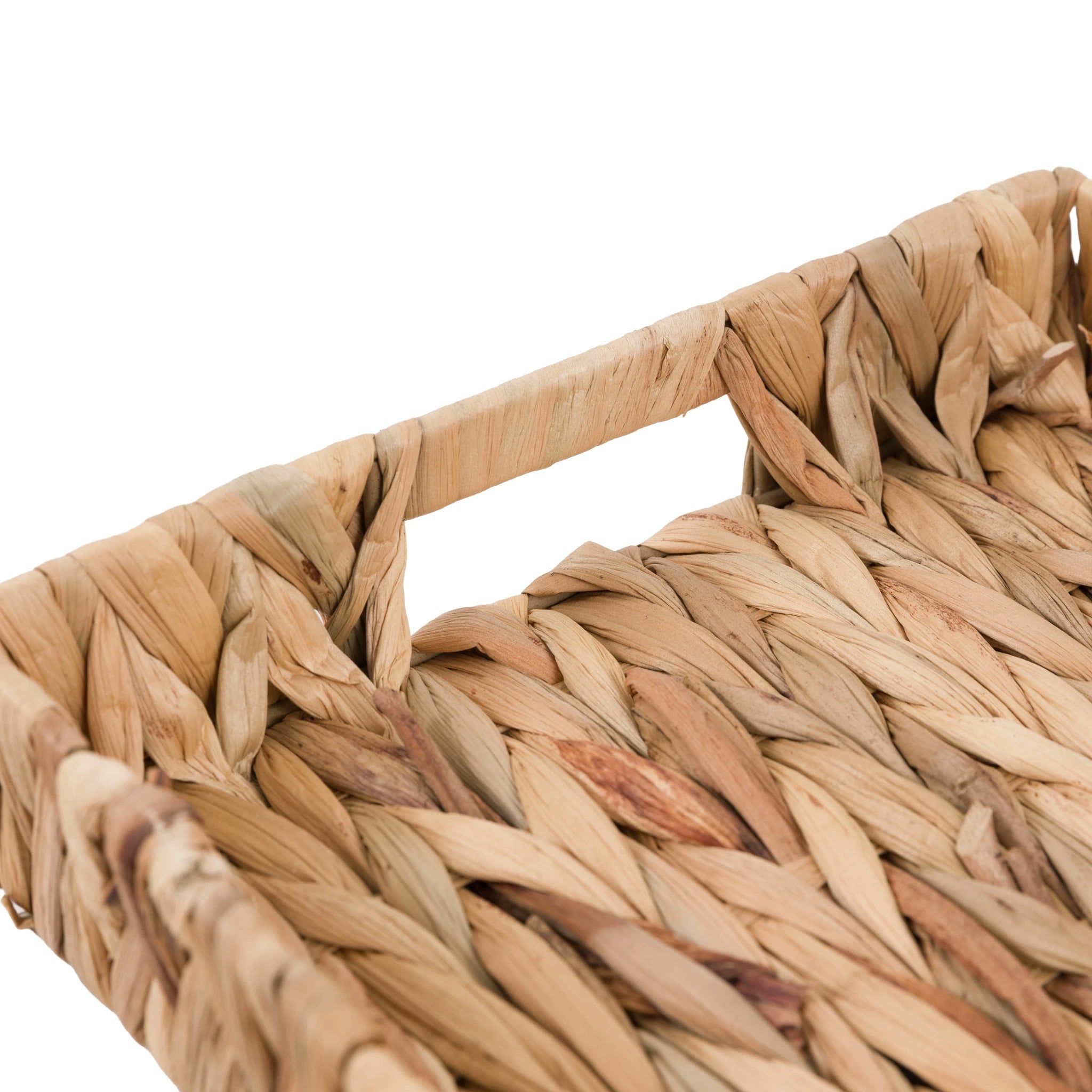Set of 2 Marella Woven Rectangular Natural Water Hyacinth Trays