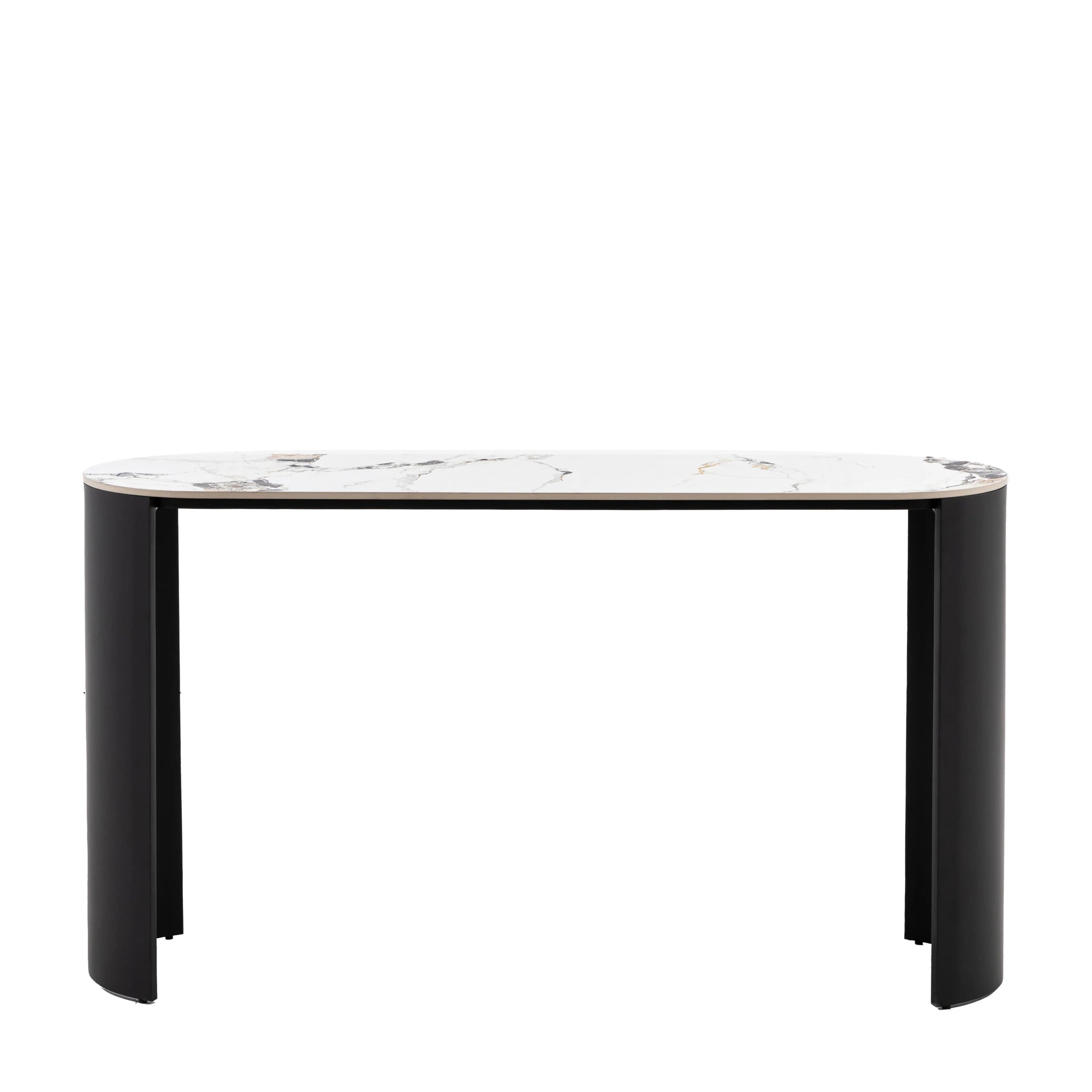 Everett Black & White Marble Console Table