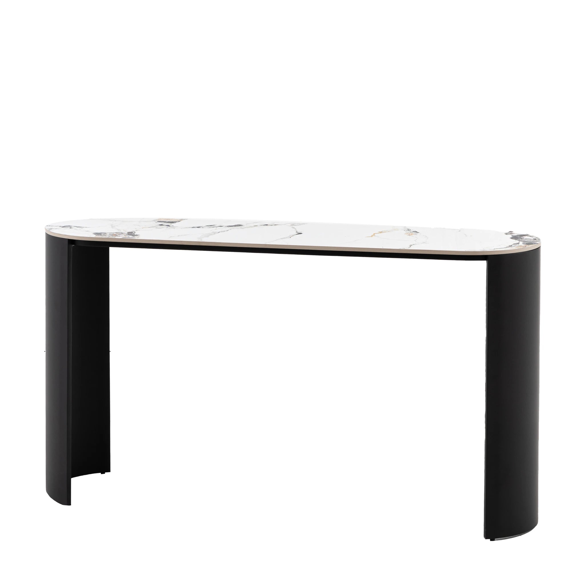 Everett Black & White Marble Console Table