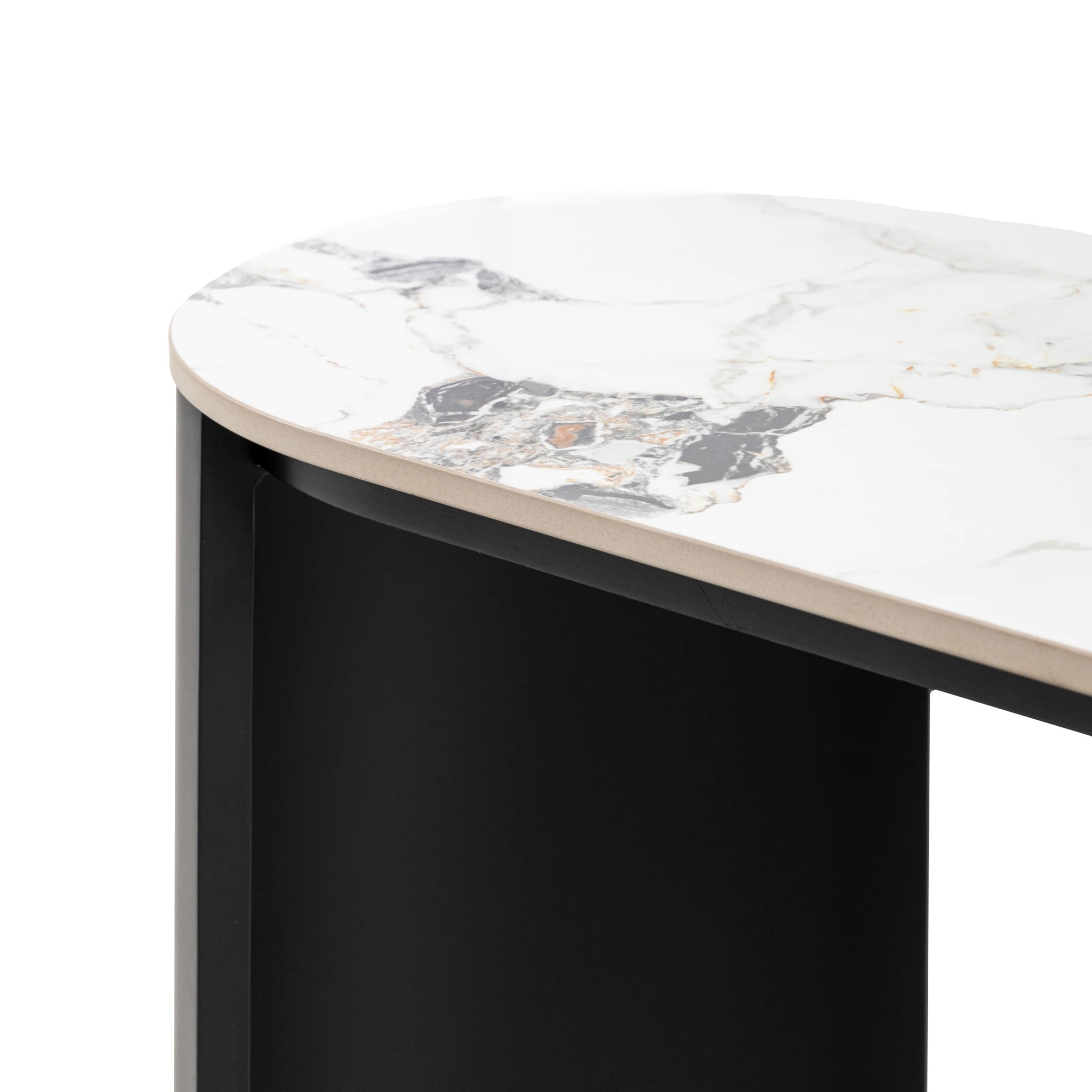 Everett Black & White Marble Console Table