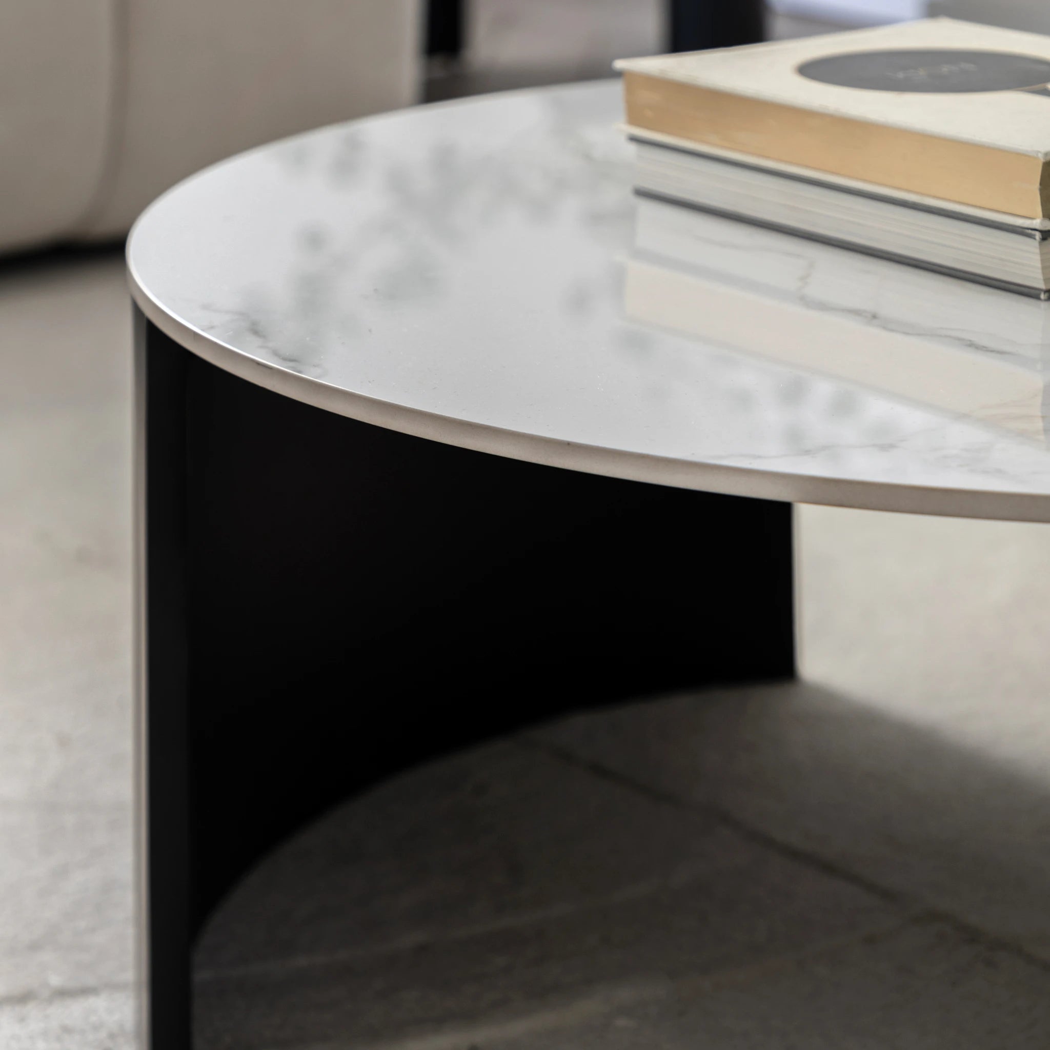 Everett Black & White Marble Coffee Table