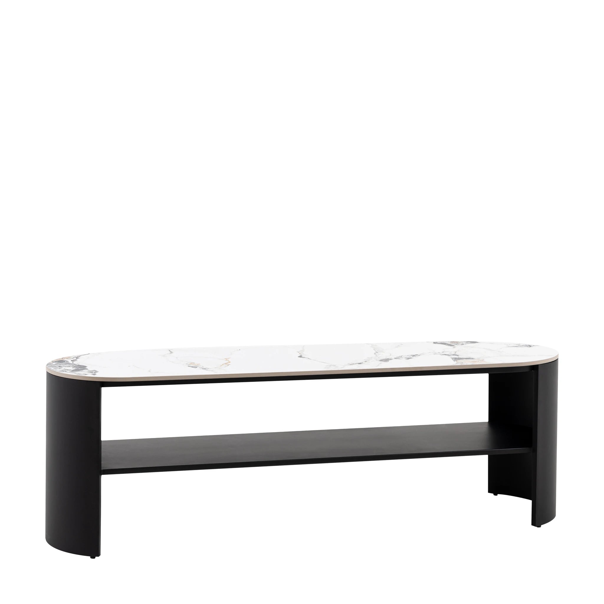 Everett Black & White Marble TV Unit