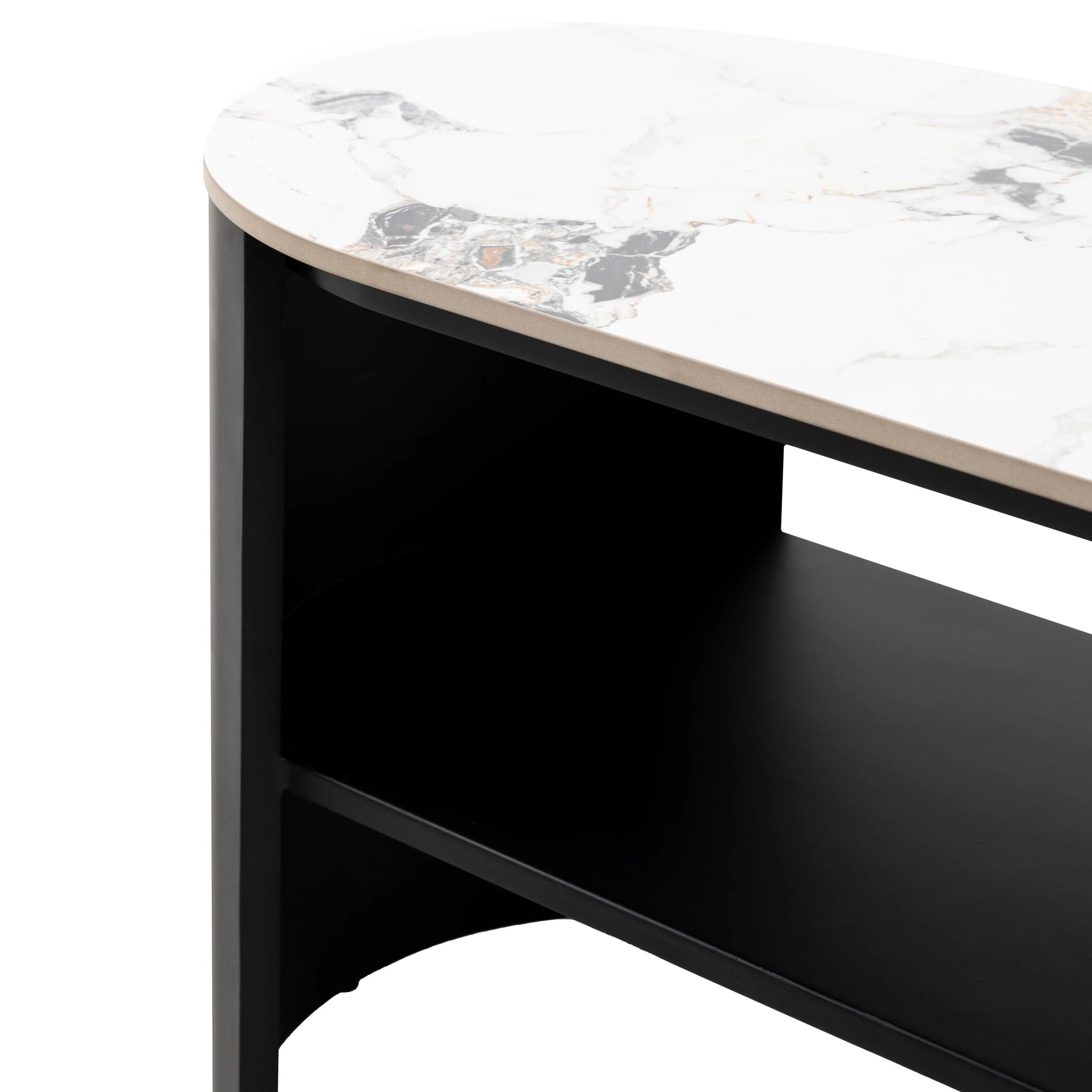 Everett Black & White Marble TV Unit
