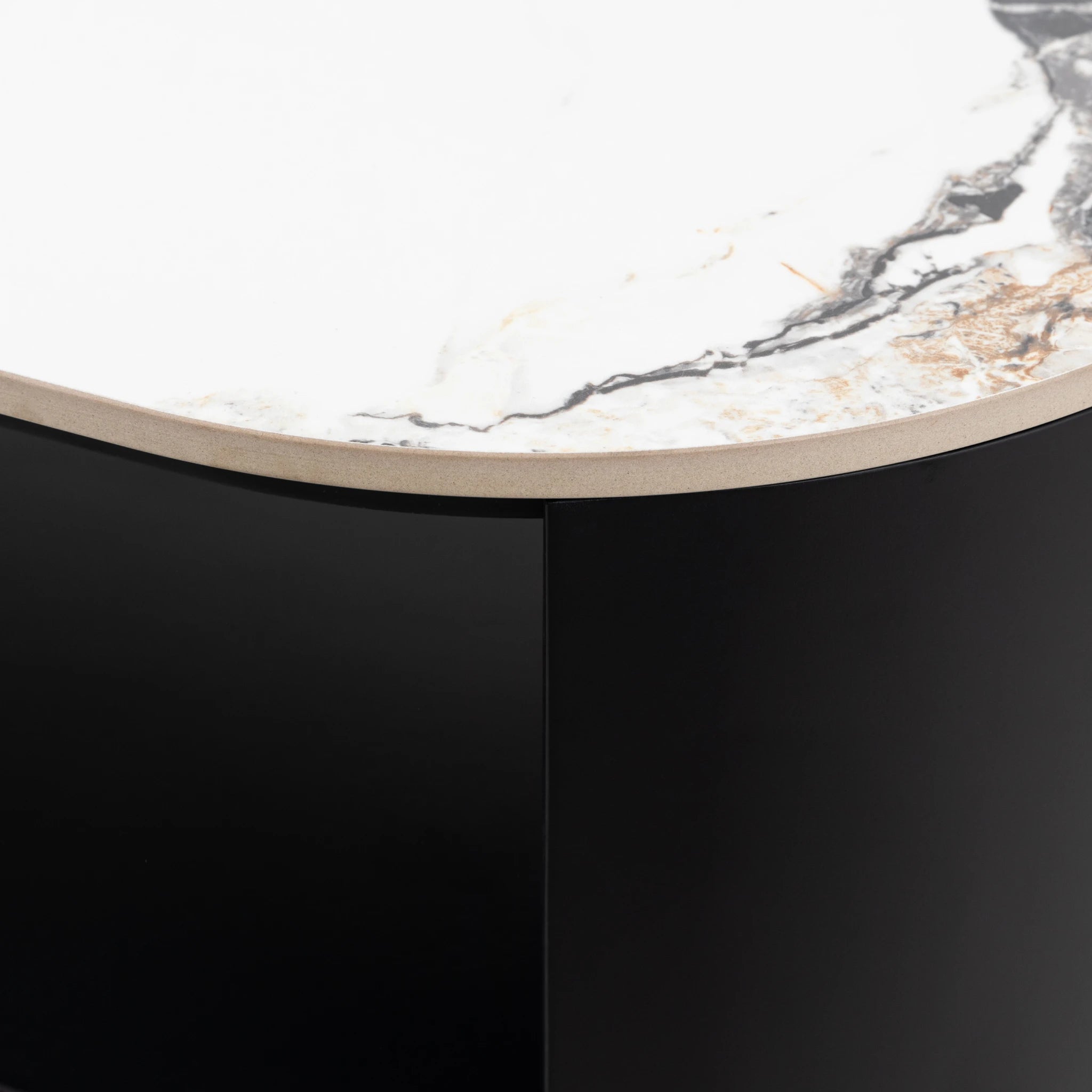 Everett Black & White Marble TV Unit