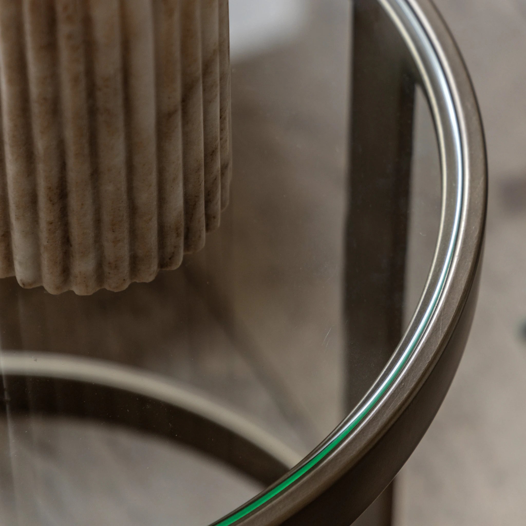 Elira Bronze Glass Side Table