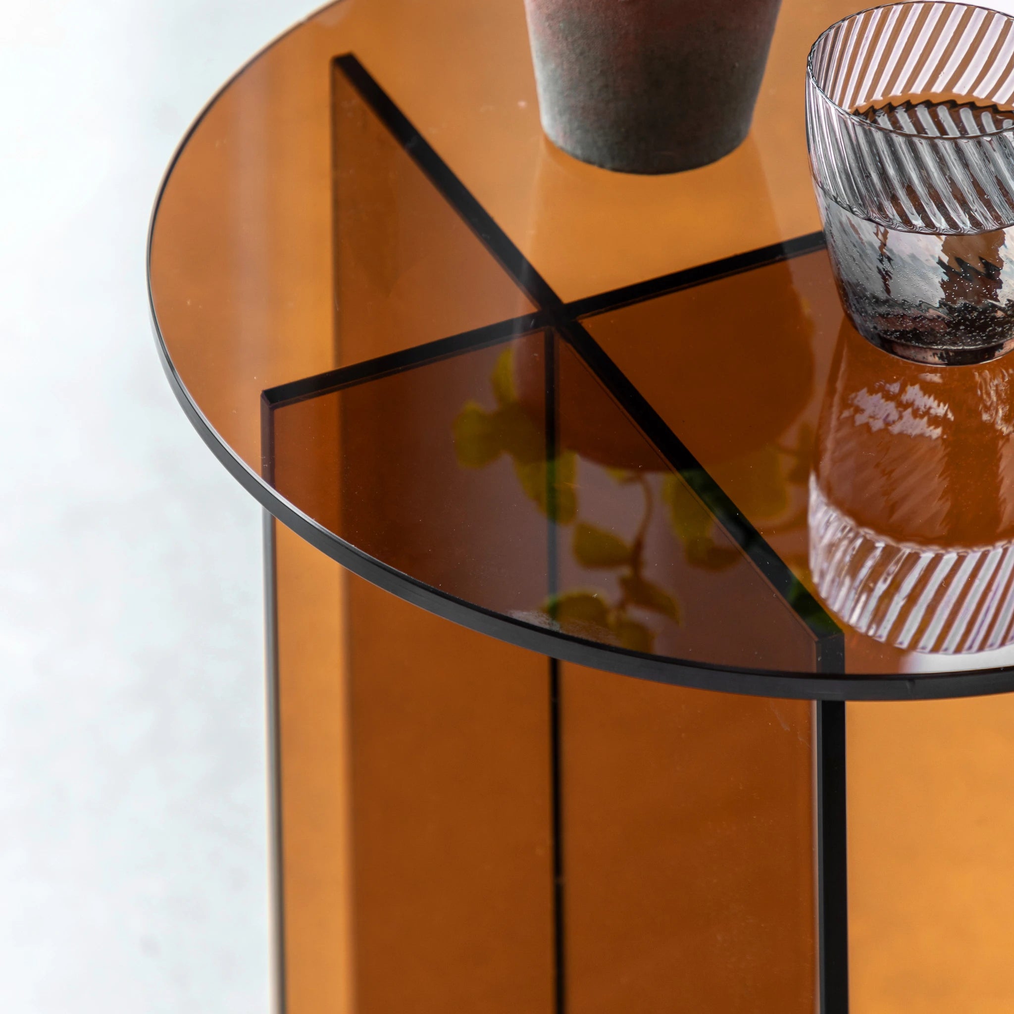 Vetrano Bronze Glass Side Table
