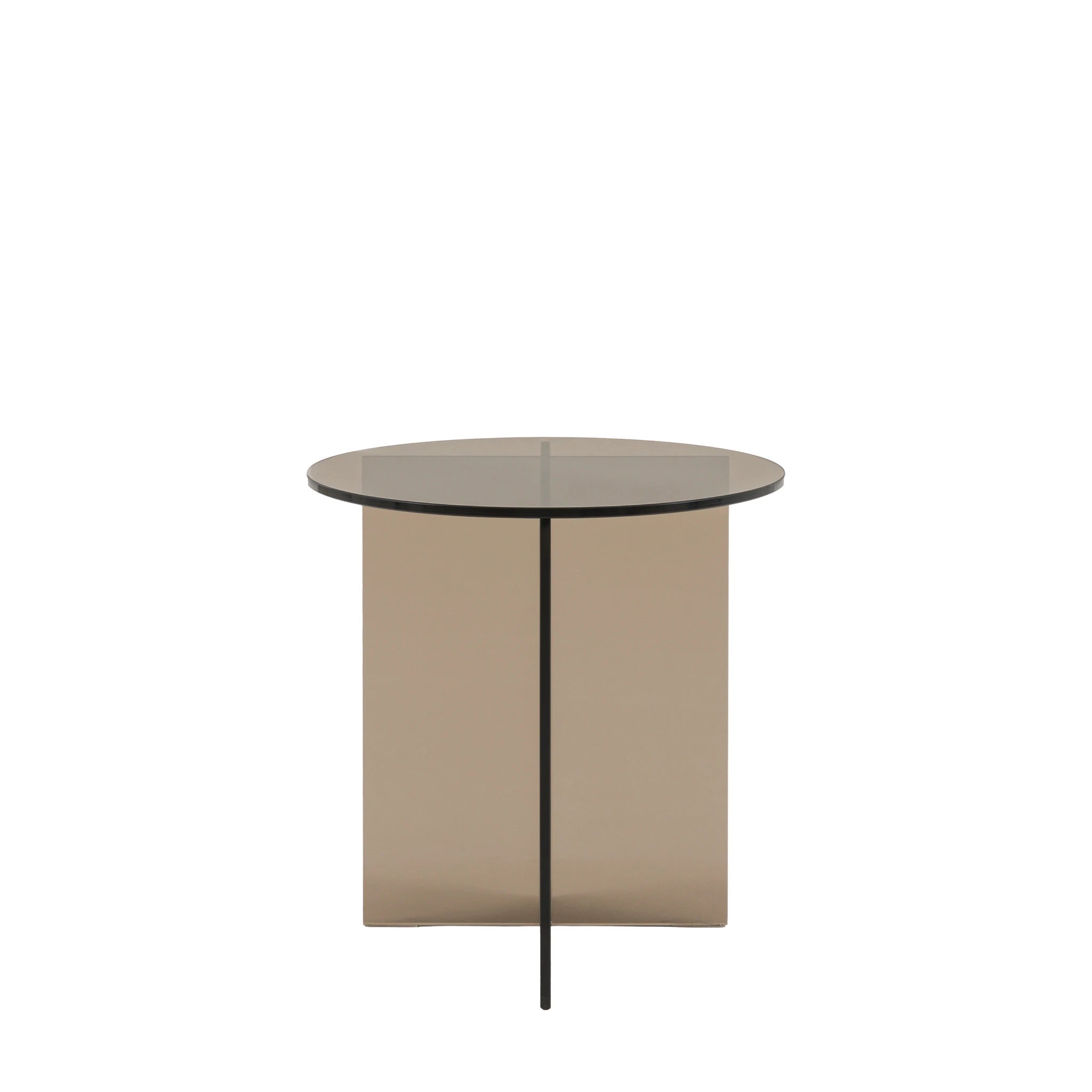 Vetrano Charcoal Glass Side Table