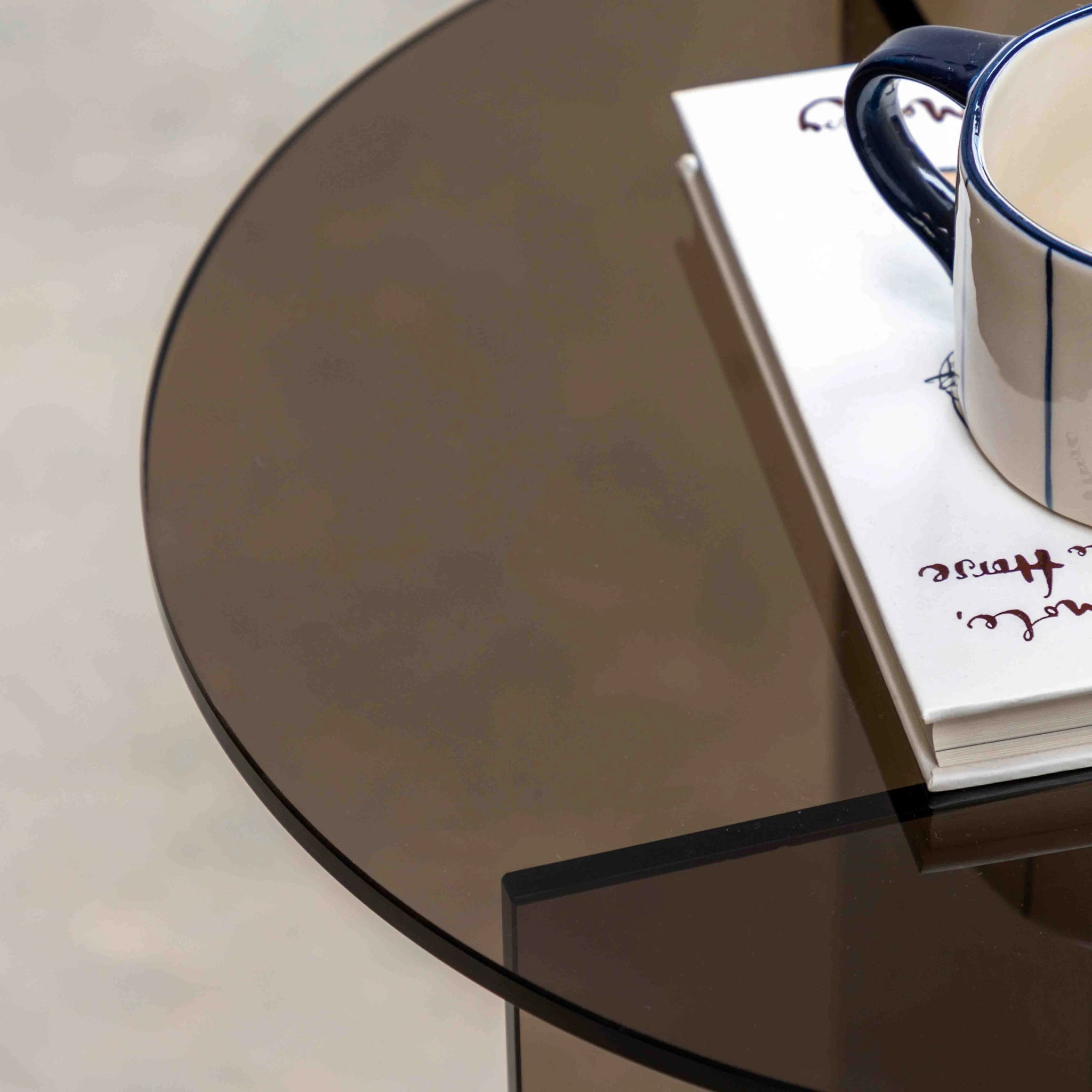 Vetrano Charcoal Glass Side Table