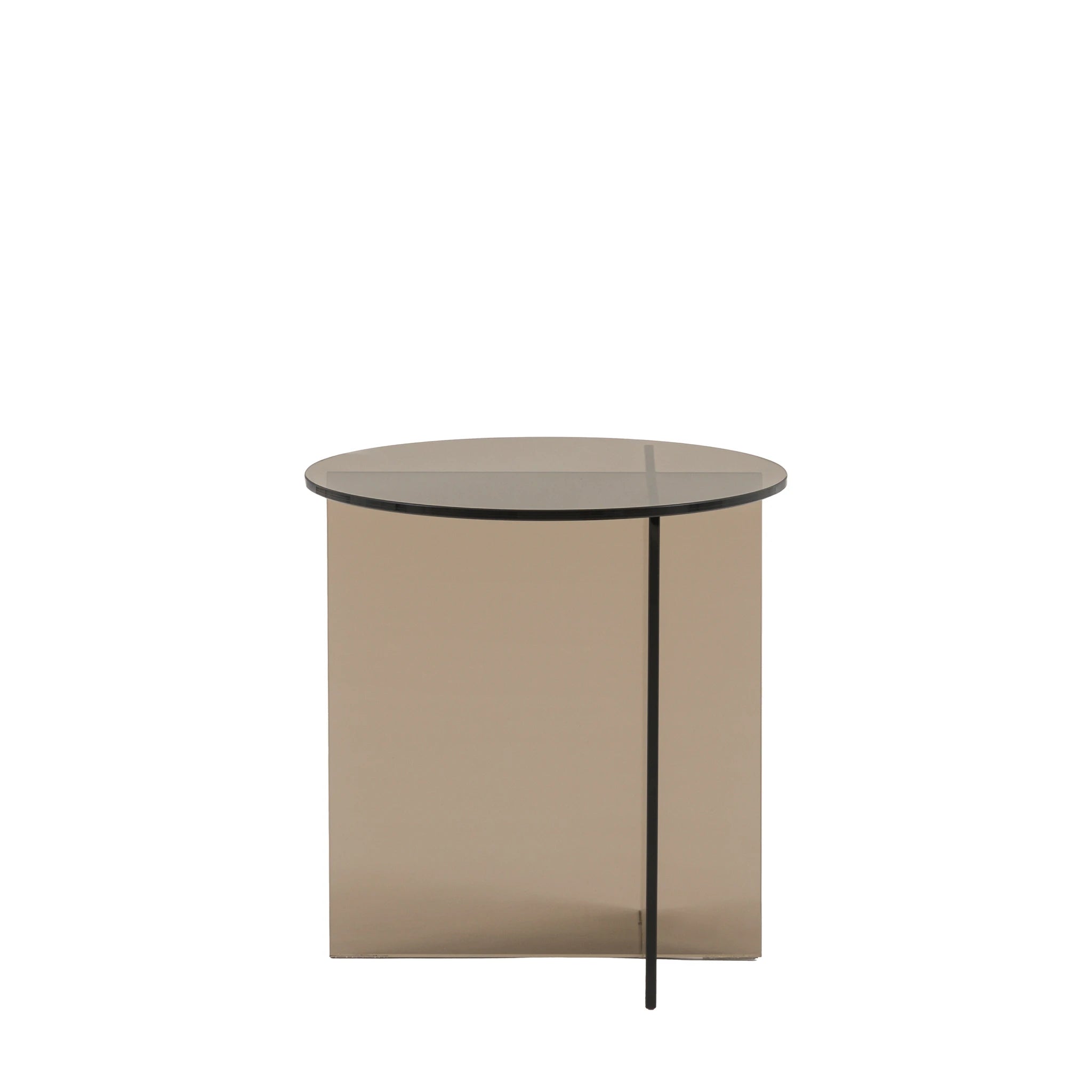 Vetrano Charcoal Glass Side Table