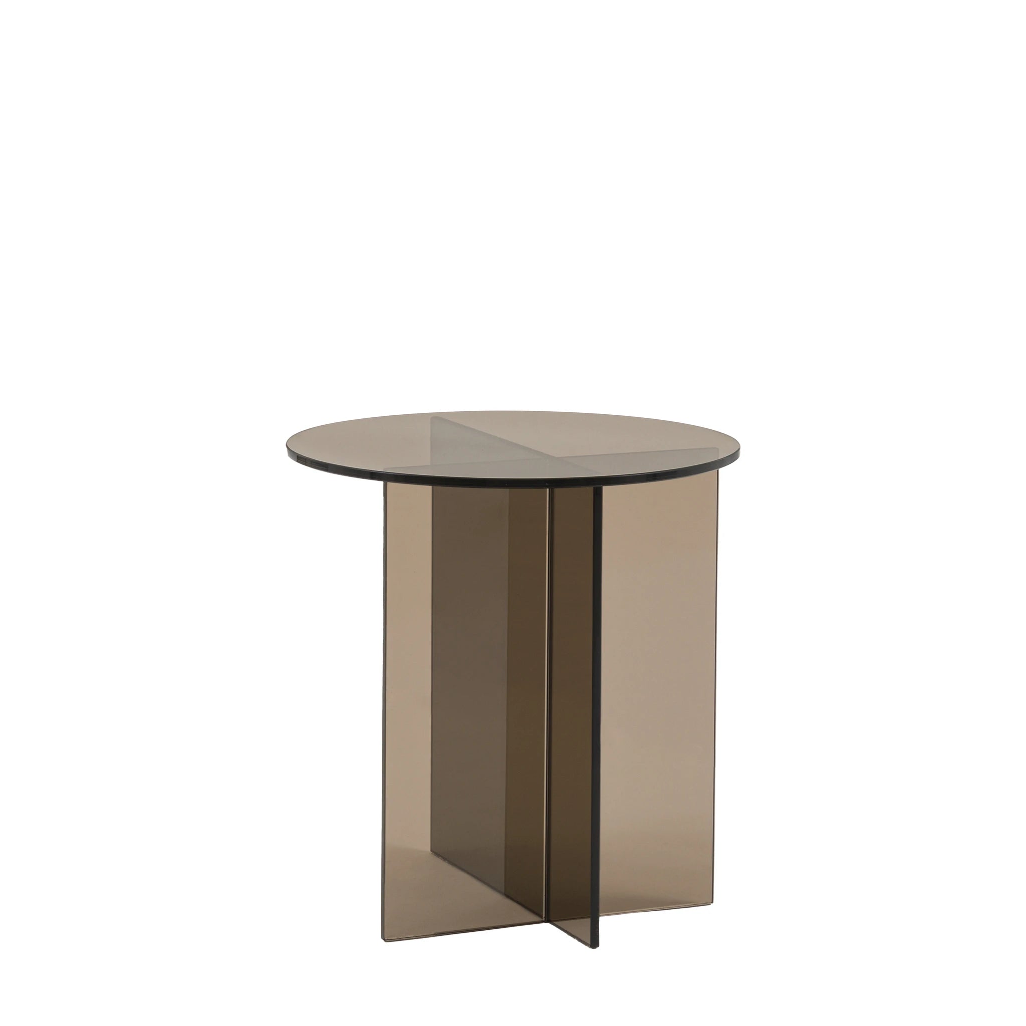 Vetrano Charcoal Glass Side Table
