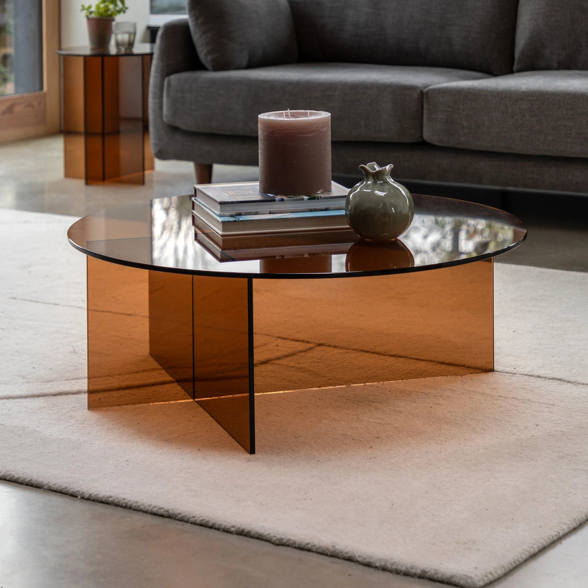 Vetrano Bronze Glass Coffee Table