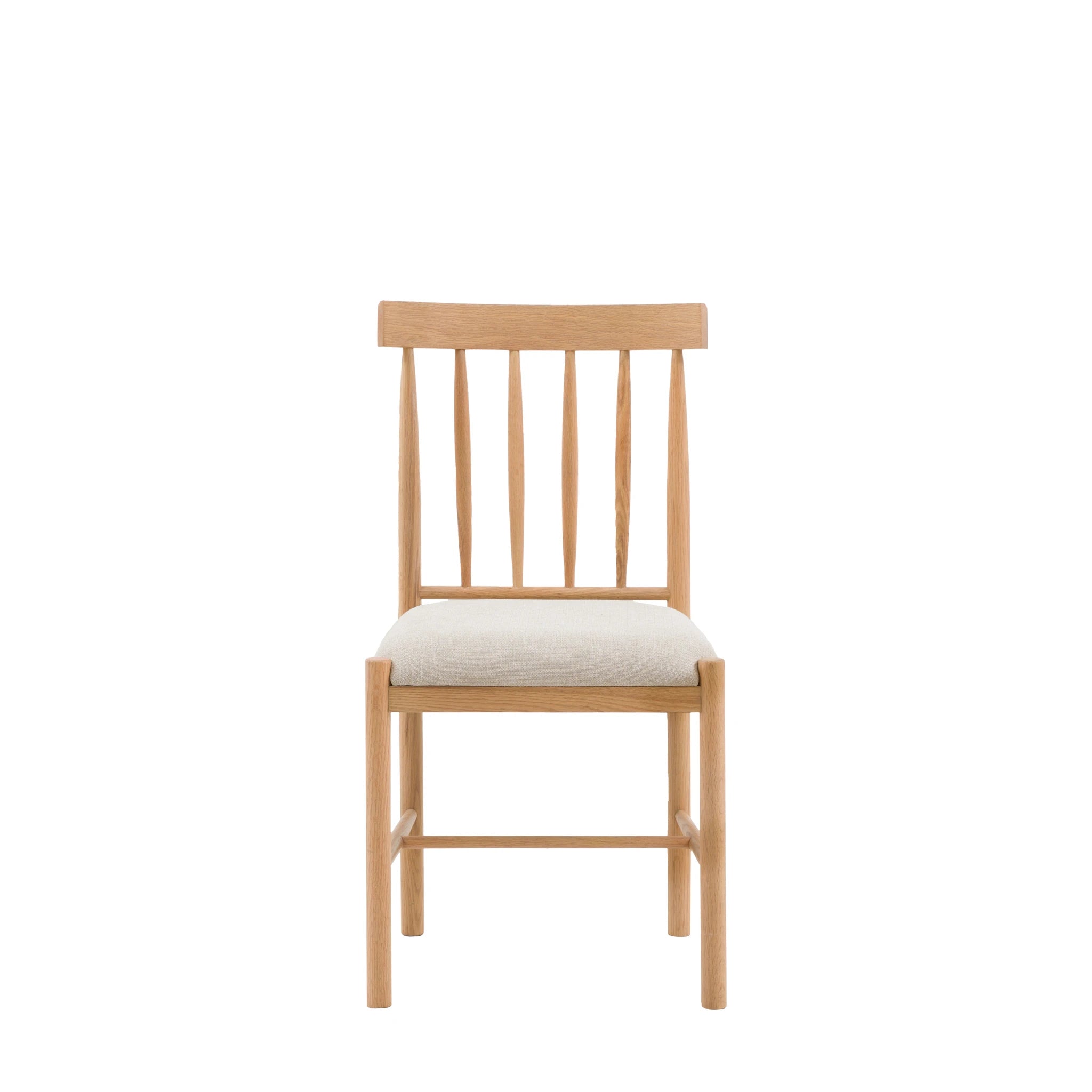 Set of 2 Radley Natural Oak Wood Upholstered Dining Chairs