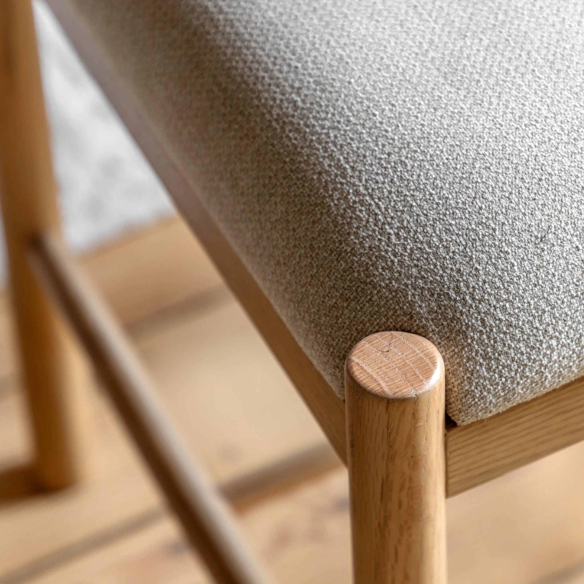 Set of 2 Radley Natural Oak Wood Upholstered Dining Chairs