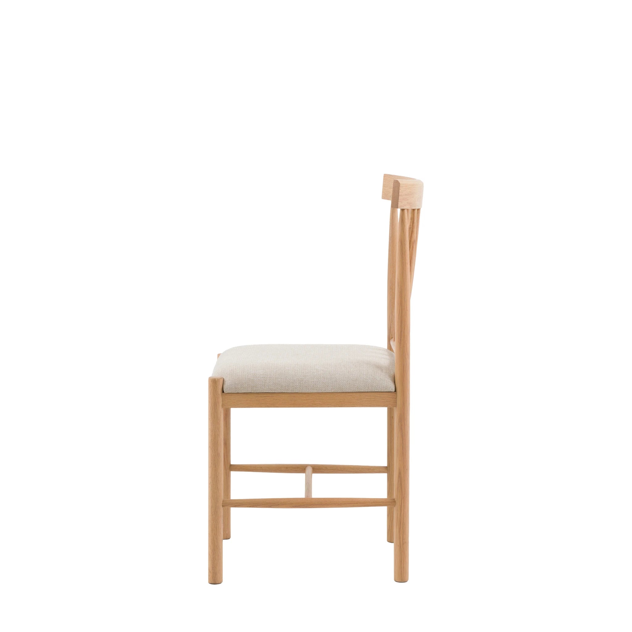 Set of 2 Radley Natural Oak Wood Upholstered Dining Chairs