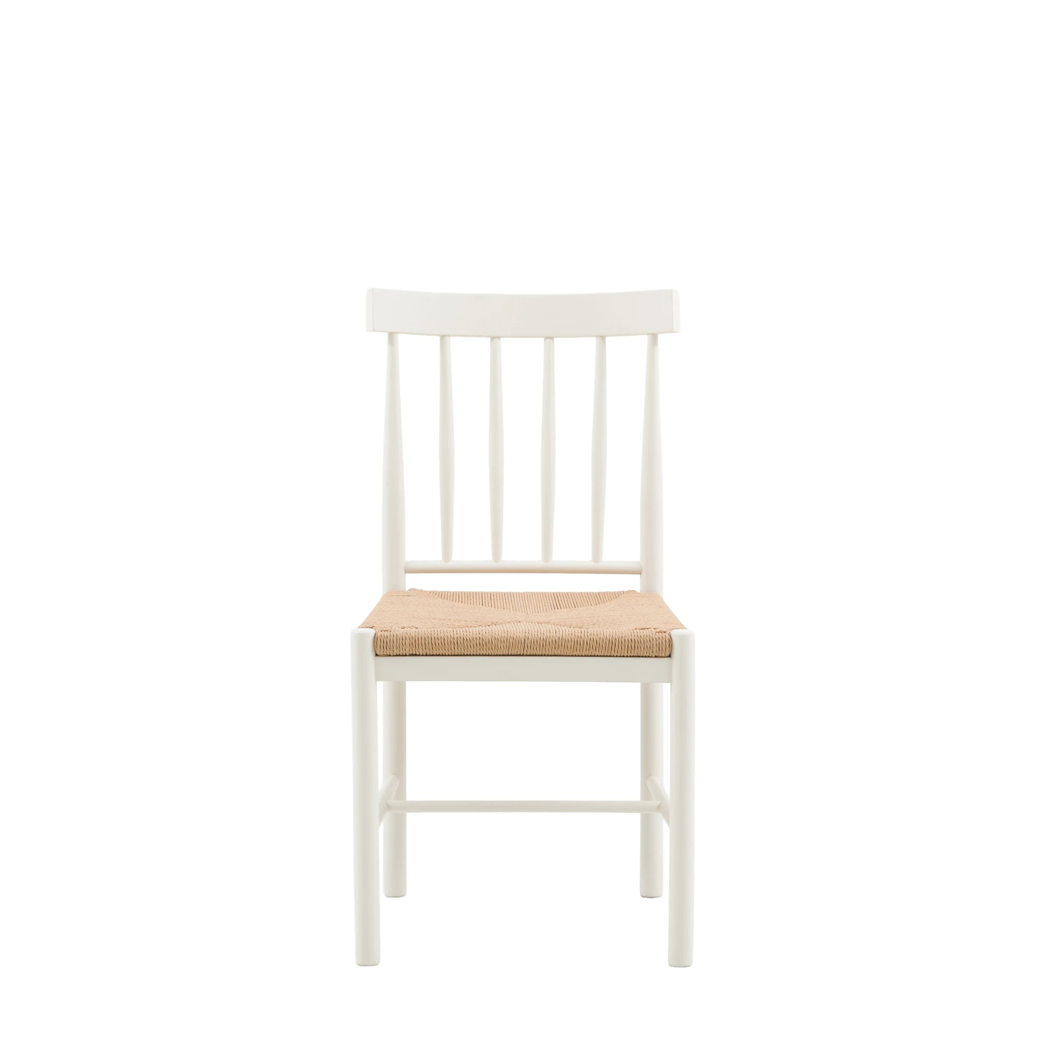 Set of 2 Radley White Oak Wood & Seagrass Dining Chairs
