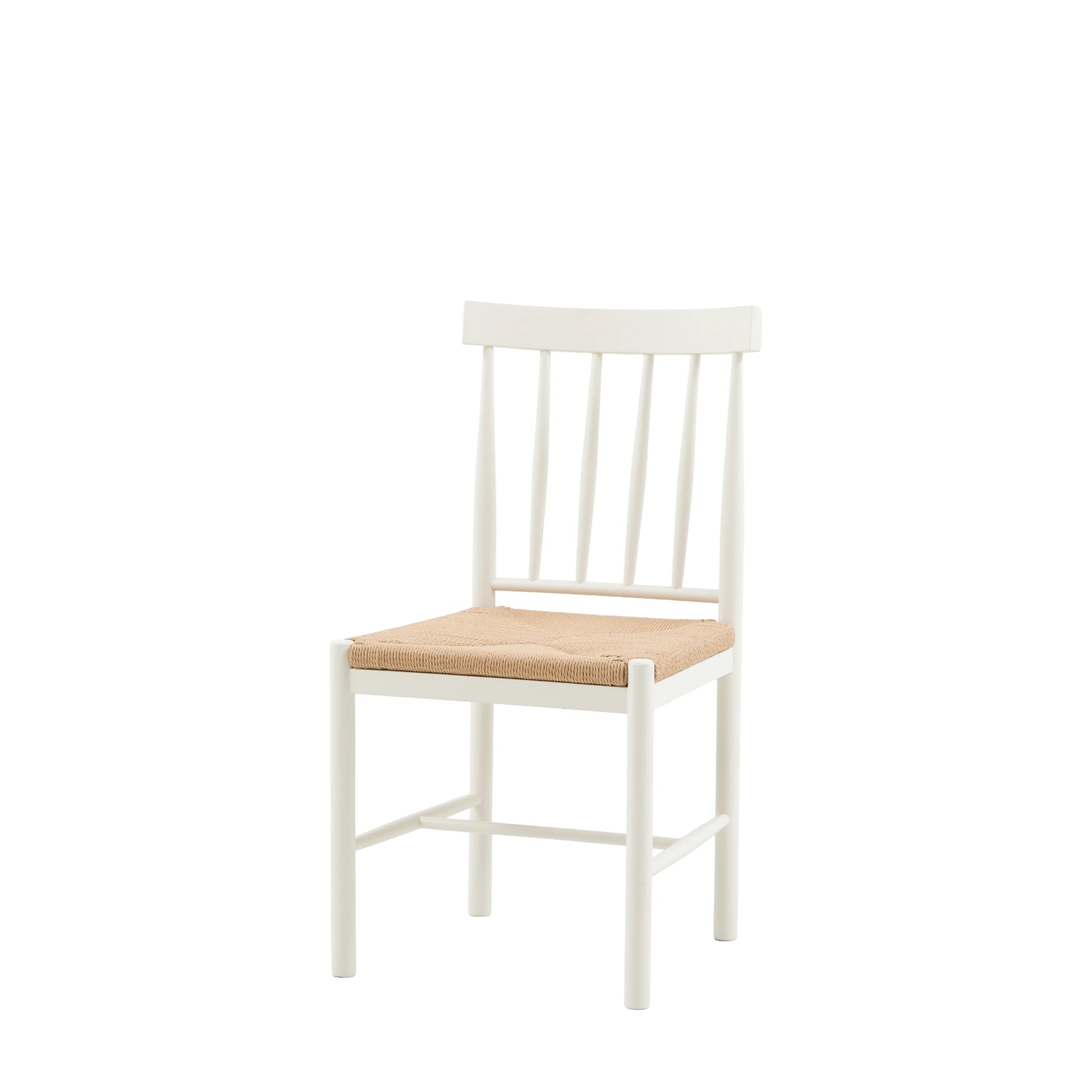 Set of 2 Radley White Oak Wood & Seagrass Dining Chairs