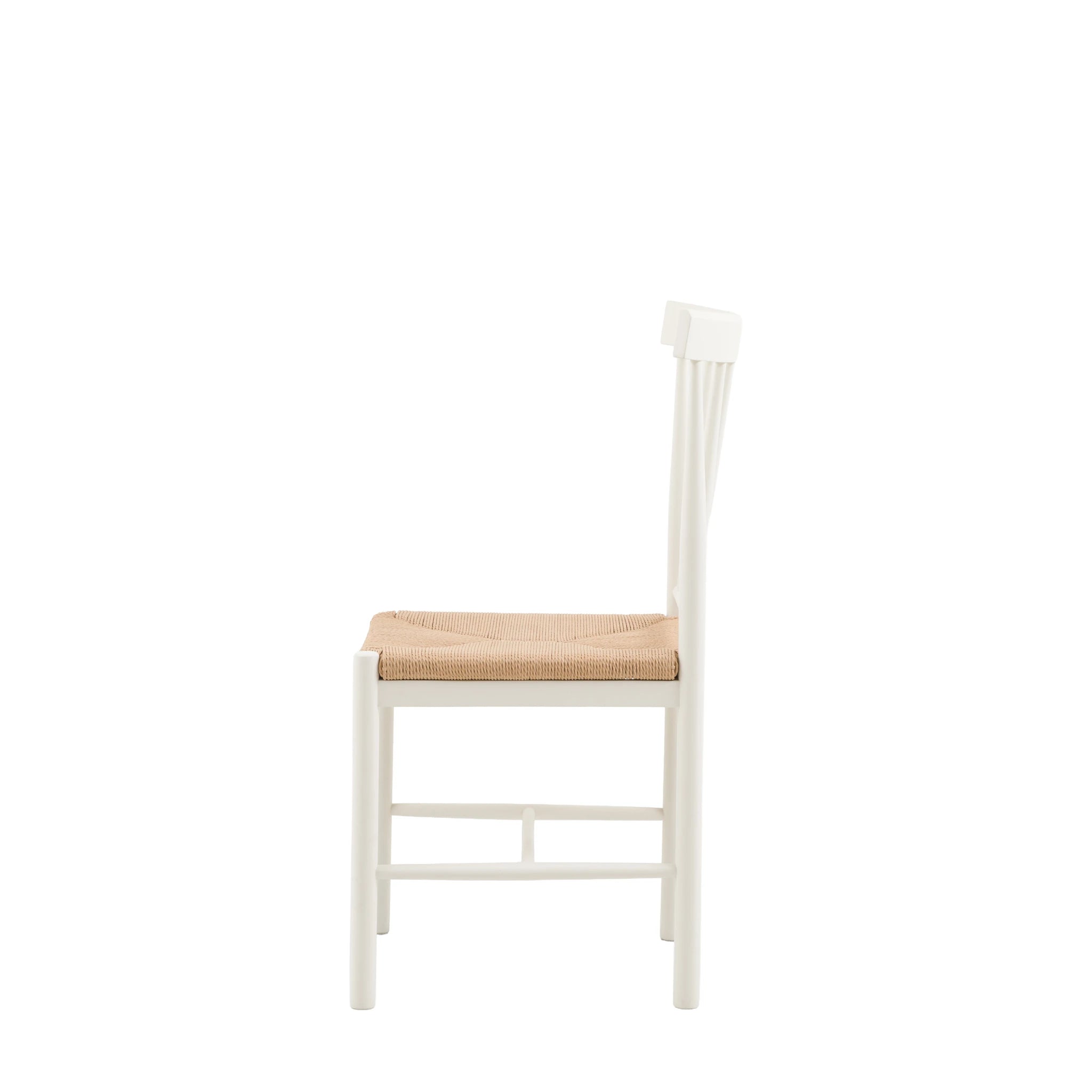 Set of 2 Radley White Oak Wood & Seagrass Dining Chairs