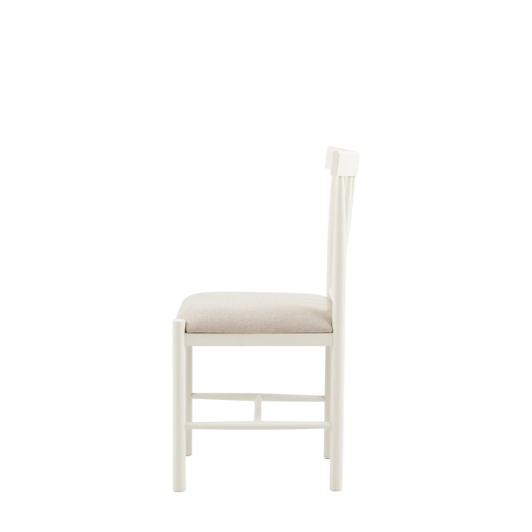 Set of 2 Radley White Oak Wood Upholstered Dining Chairs