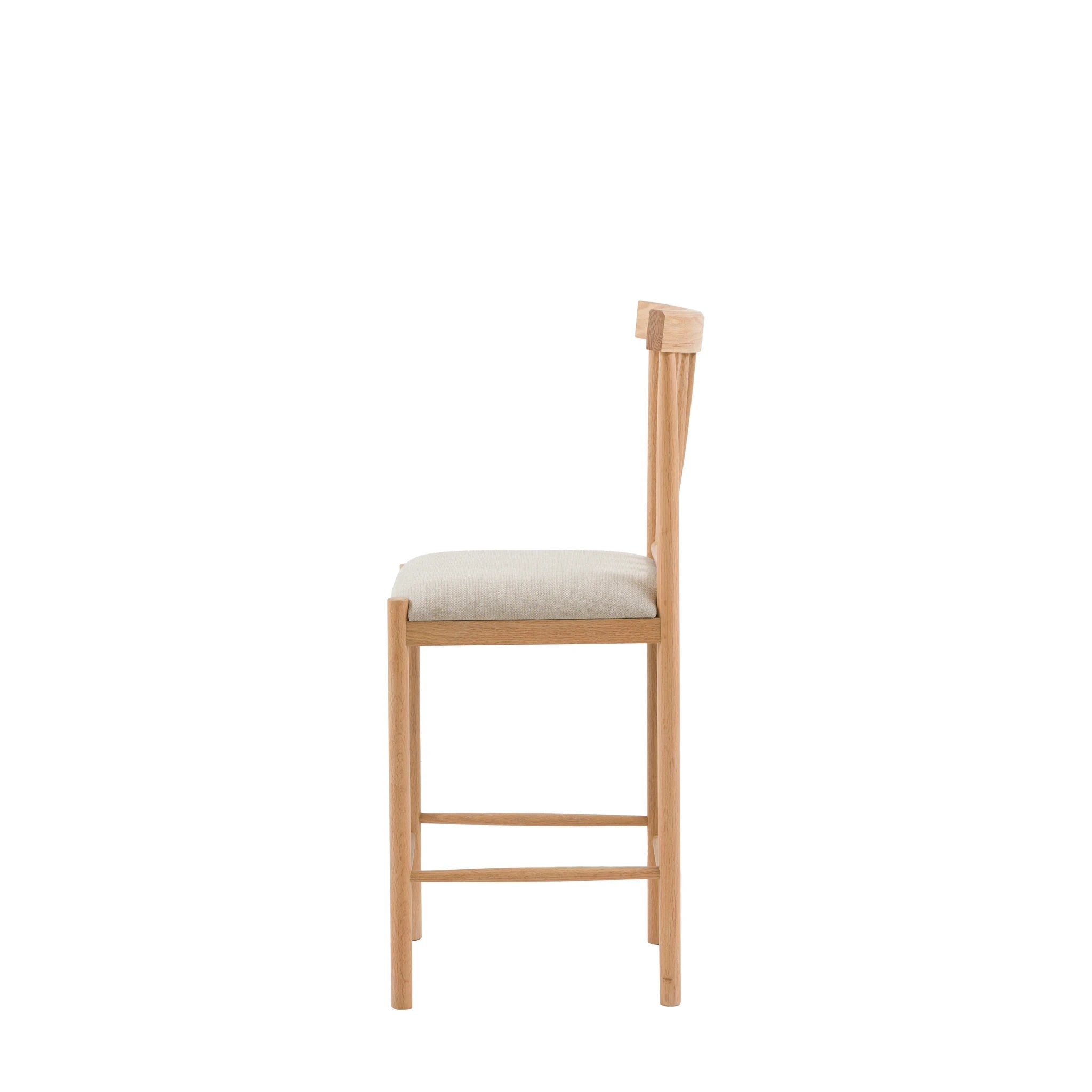 Set of 2 Radley Natural Oak Wood Upholstered Bar Stools