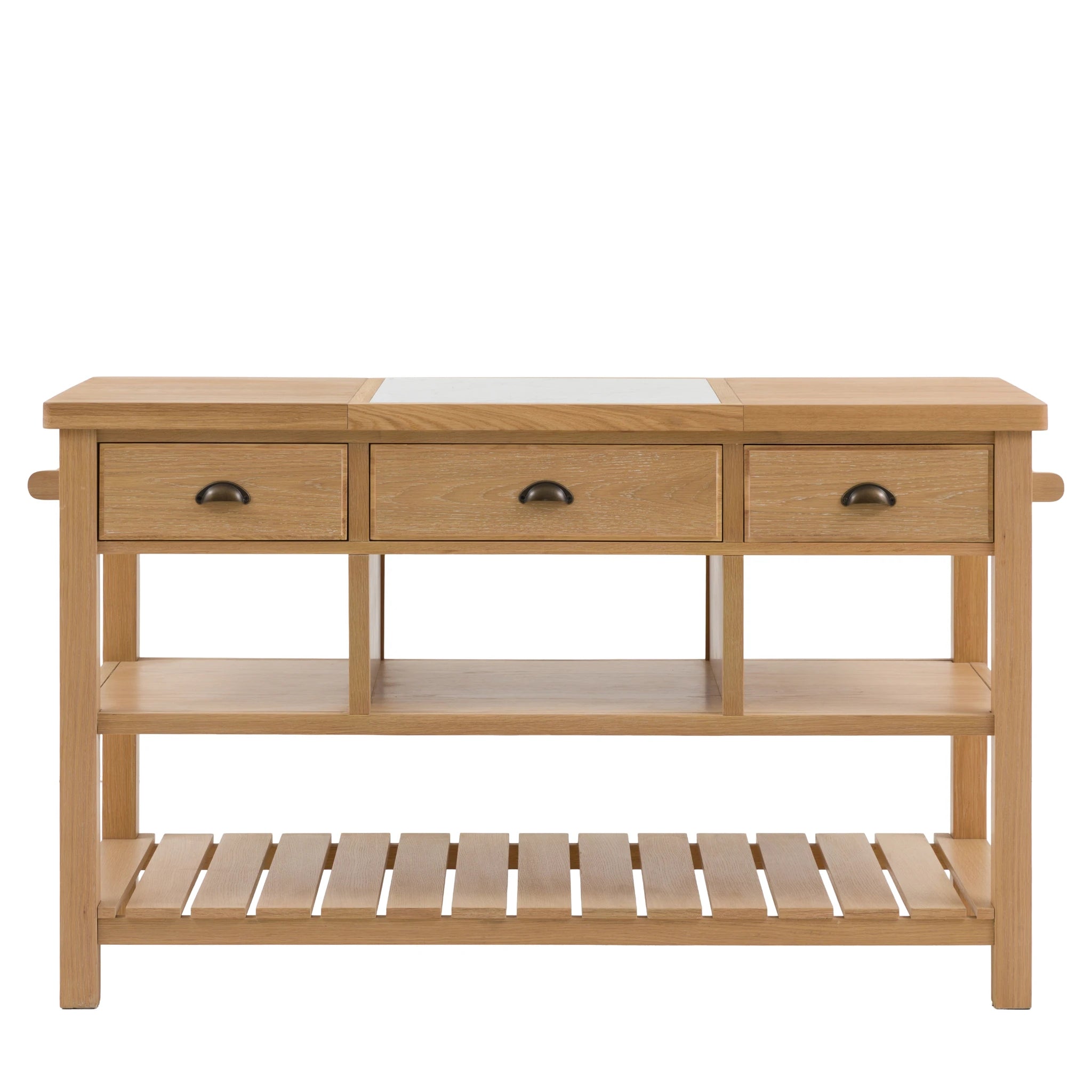 Radley Natural Wood & Marble Kitchen Island