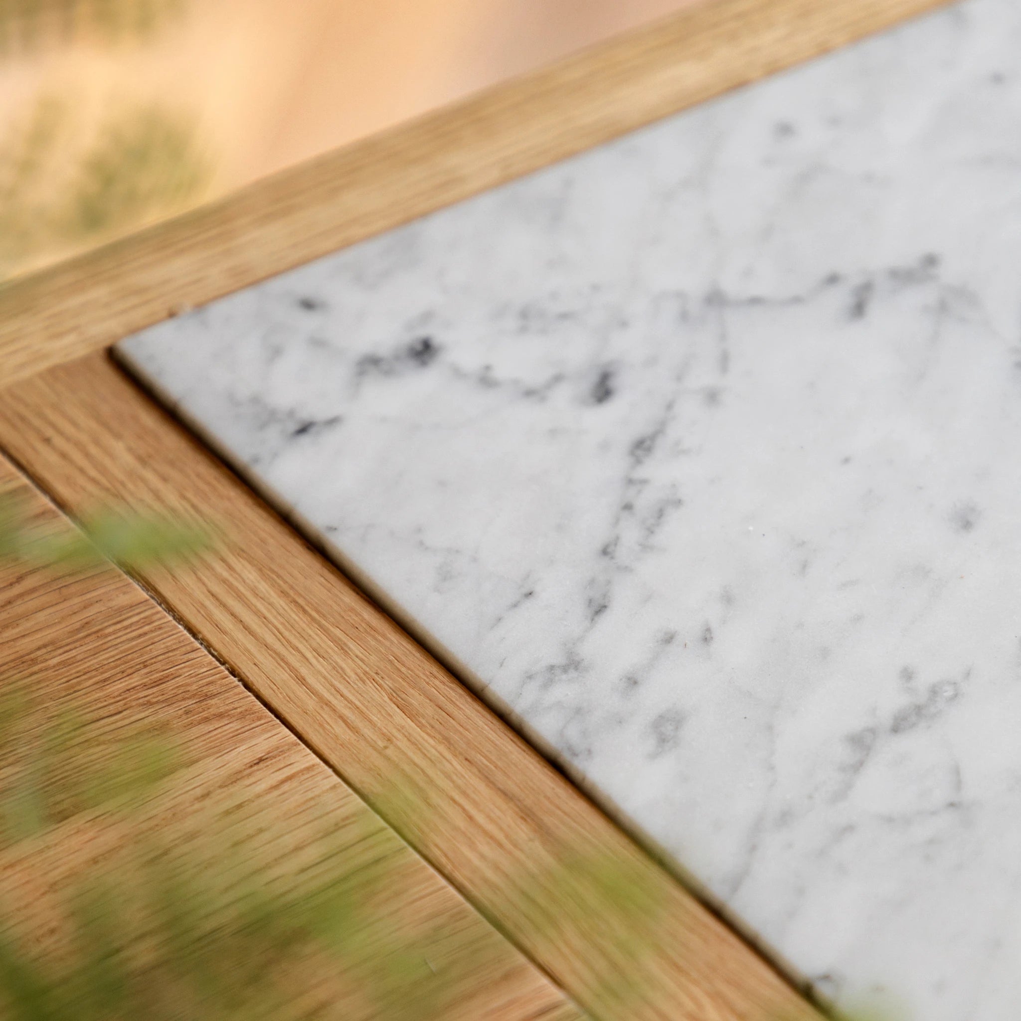 Radley Natural Wood & Marble Kitchen Island