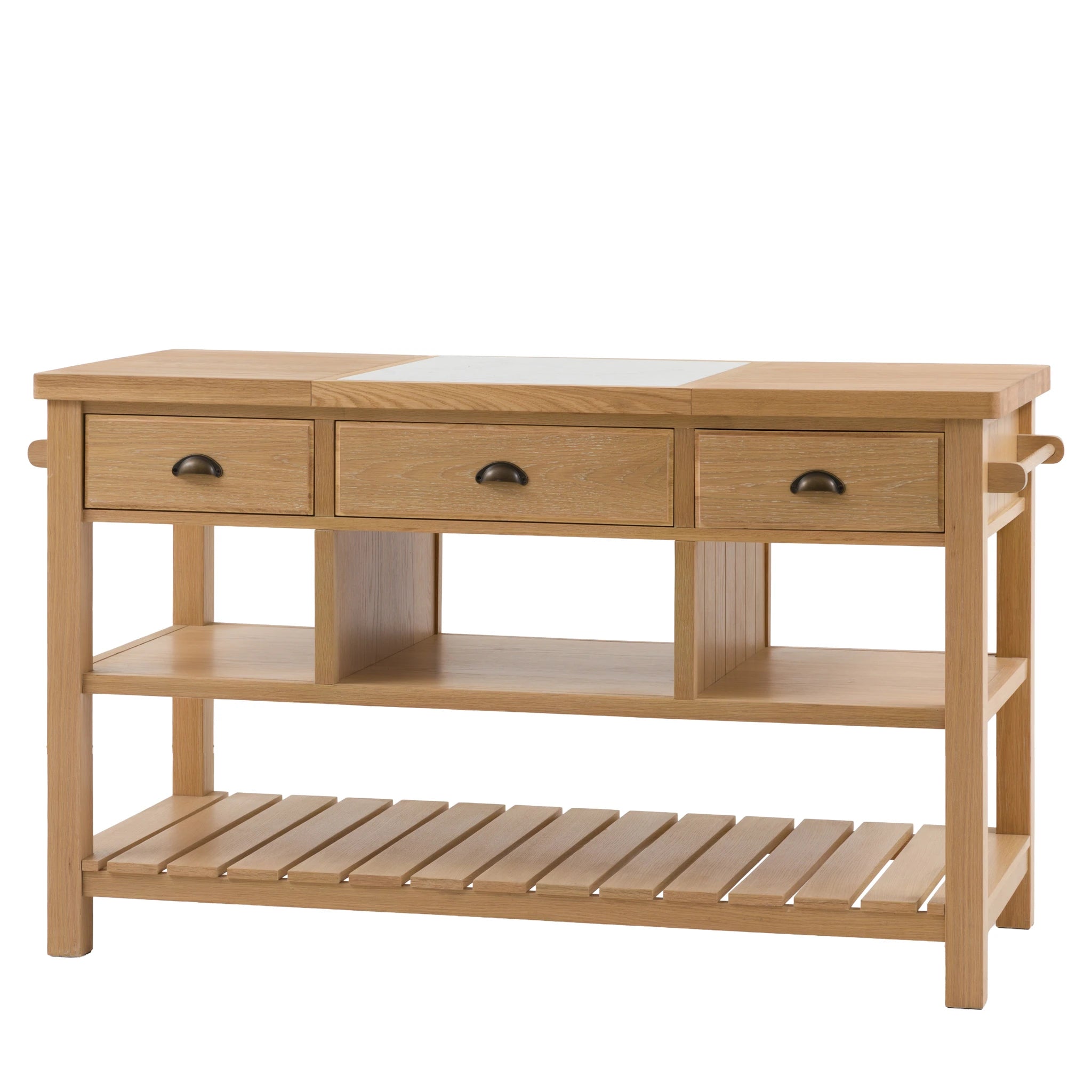 Radley Natural Wood & Marble Kitchen Island