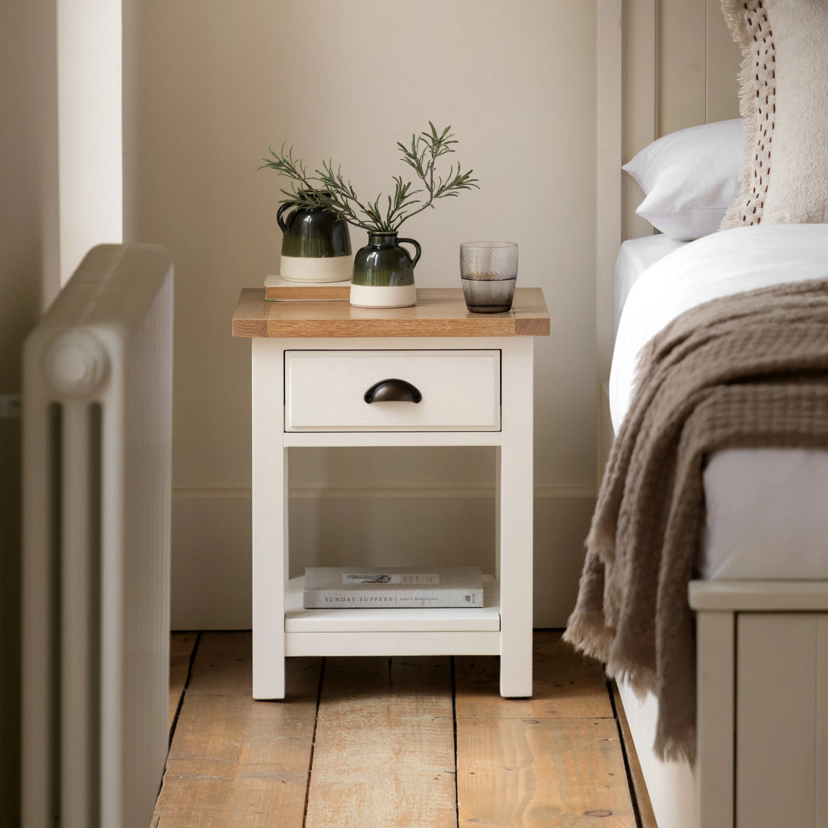 Radley White Wood Bedside Table