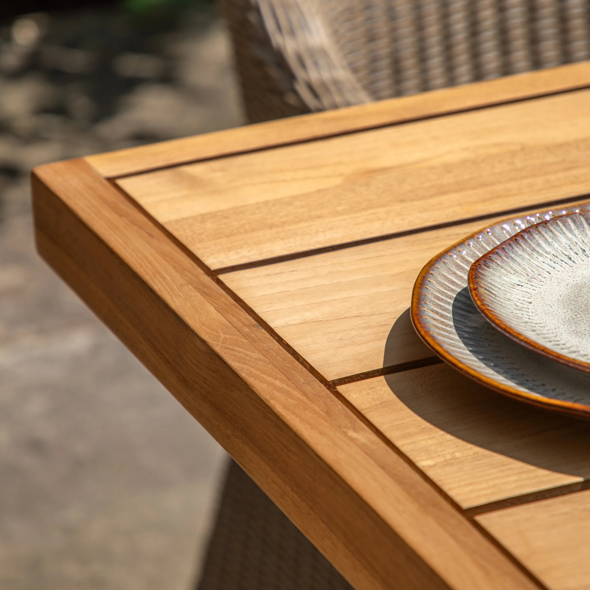 Rosehaven Rectangular Natural Wood Outdoor Dining Table 240x100cm