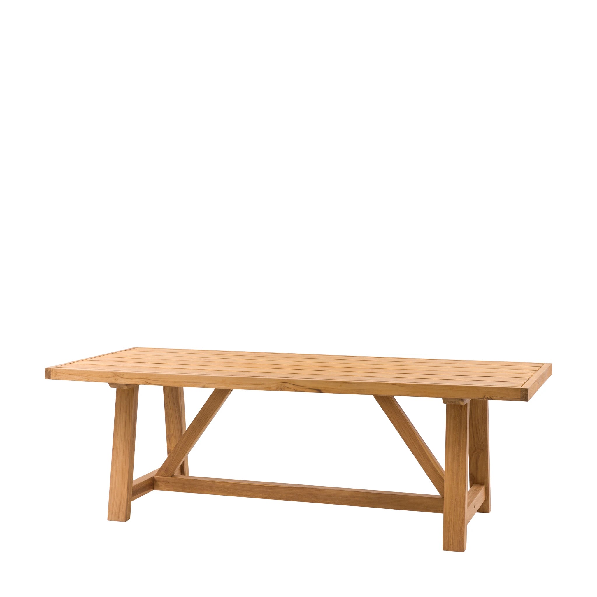 Rosehaven Rectangular Natural Wood Outdoor Dining Table 240x100cm