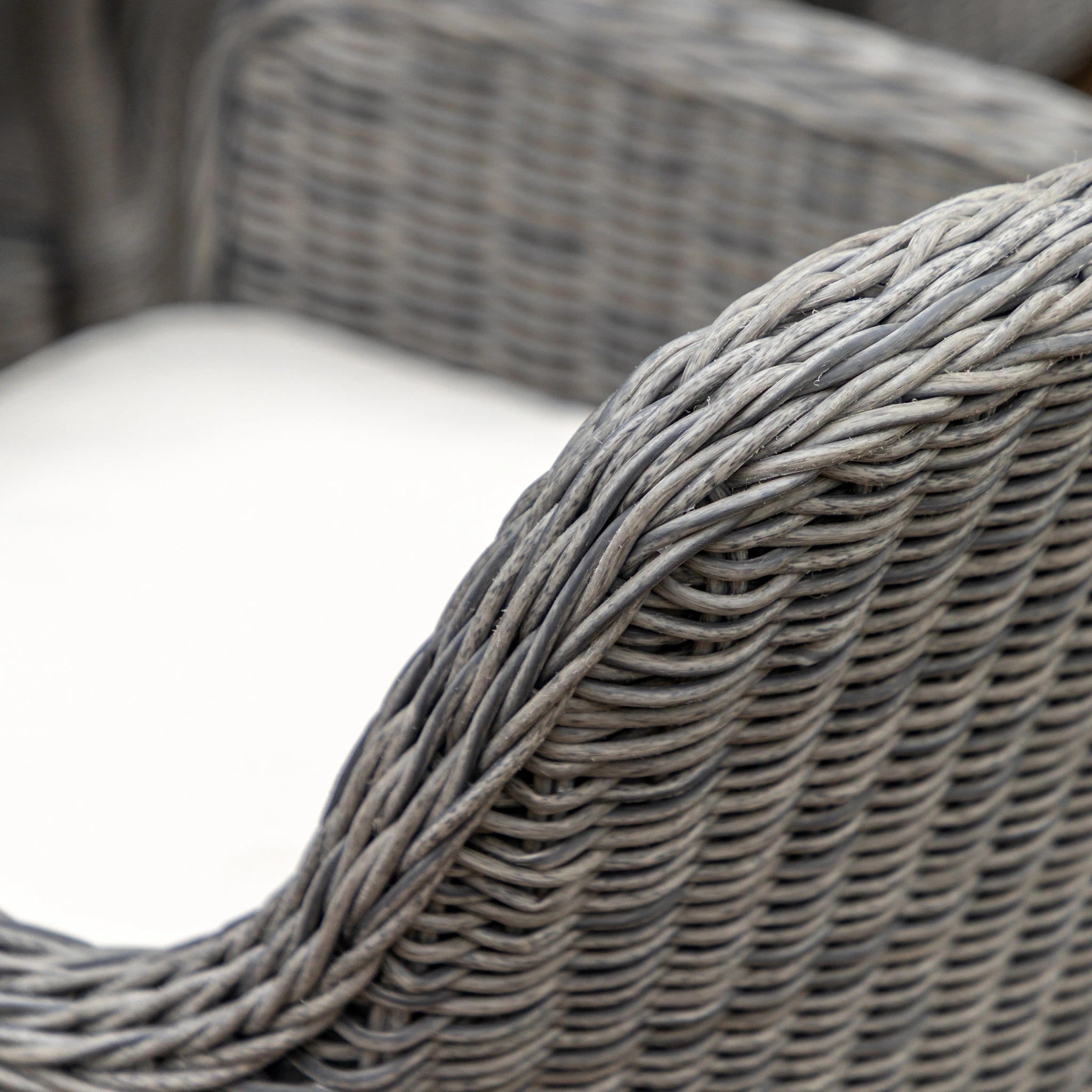 Romney 4 Seater Round Salt Spray Wicker Outdoor Dining Set
