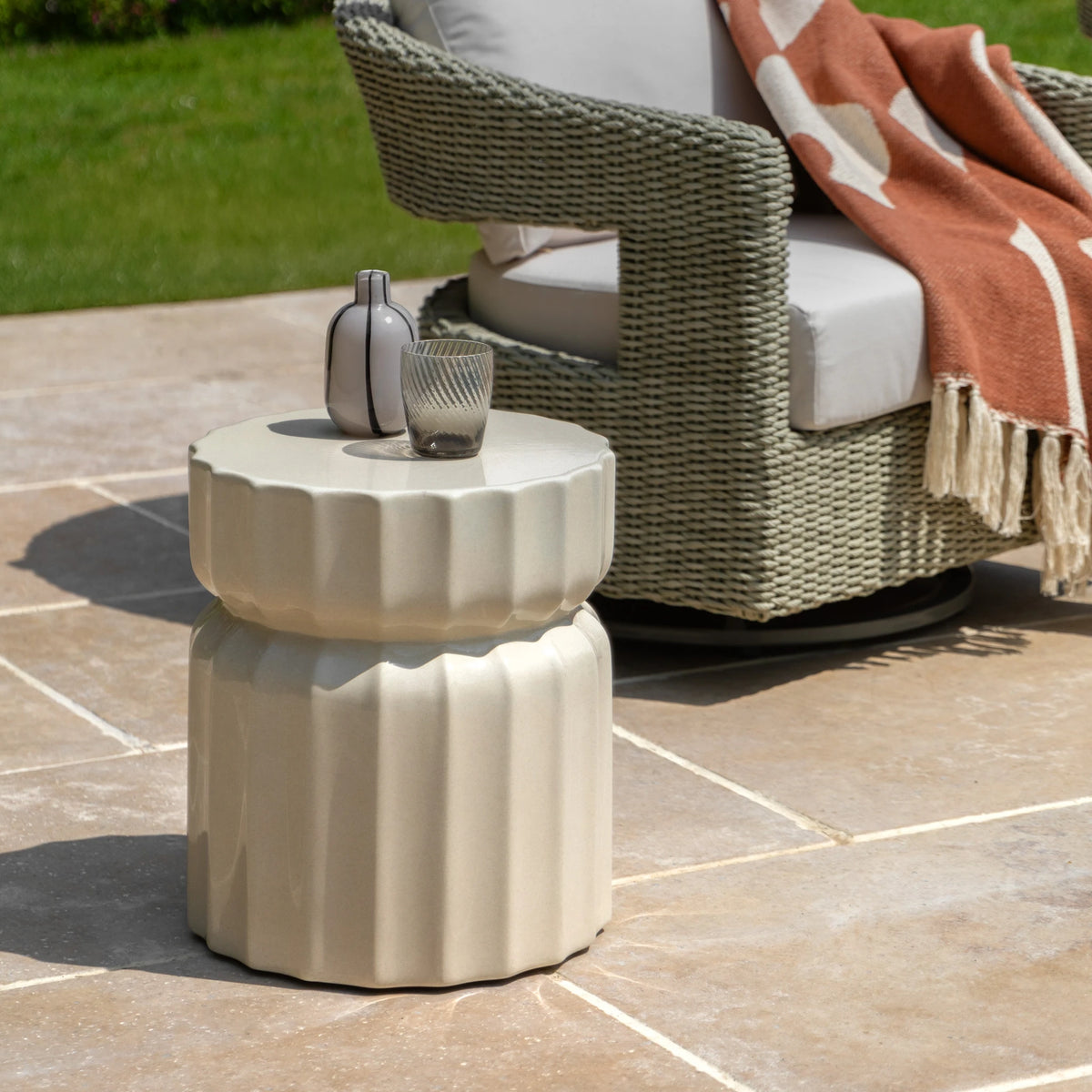 Kennedy Cream Concrete Side Table