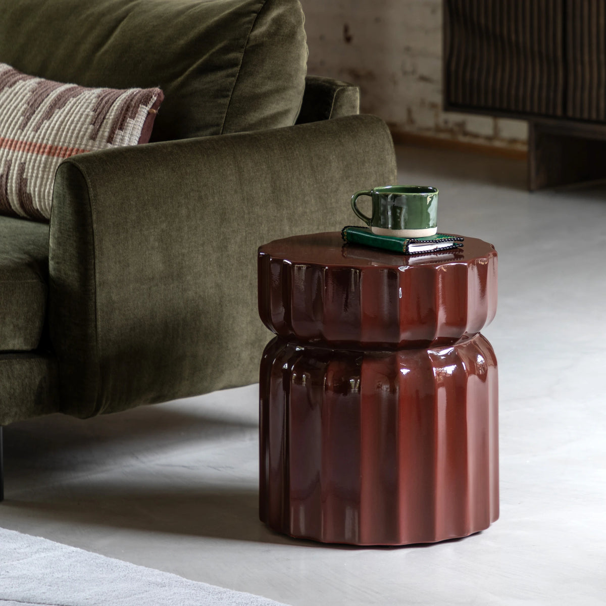 Kennedy Rust Concrete Side Table