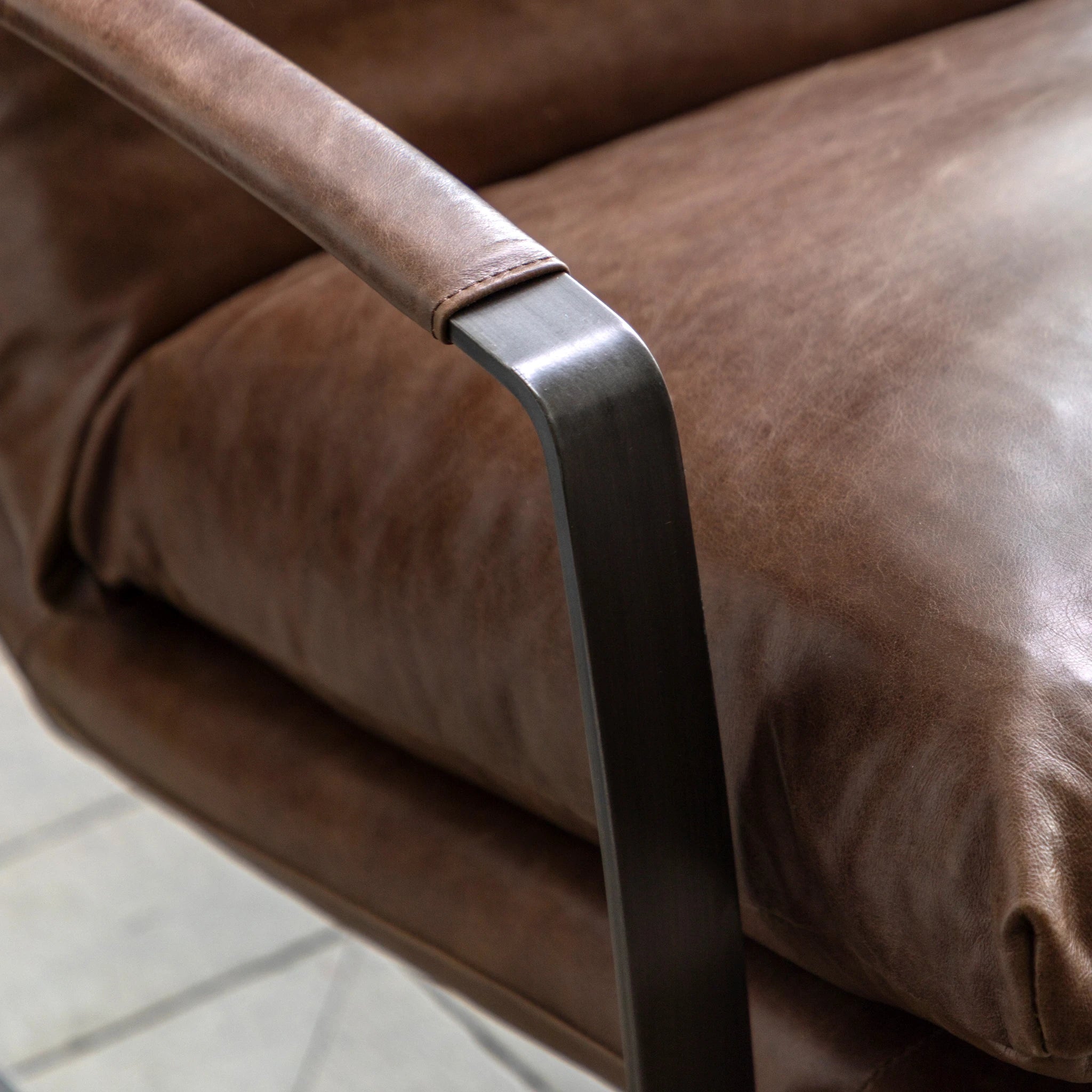 Juniper Brown Leather Lounger Armchair