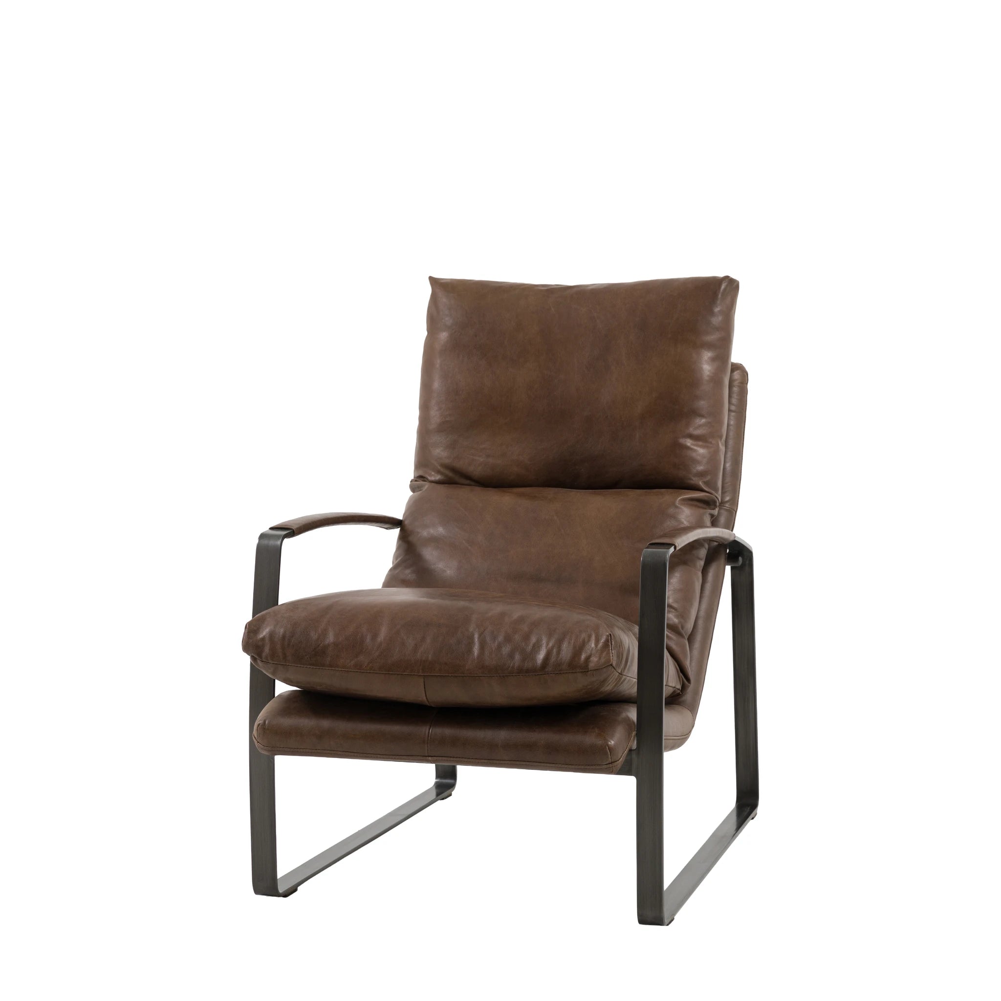 Juniper Brown Leather Lounger Armchair
