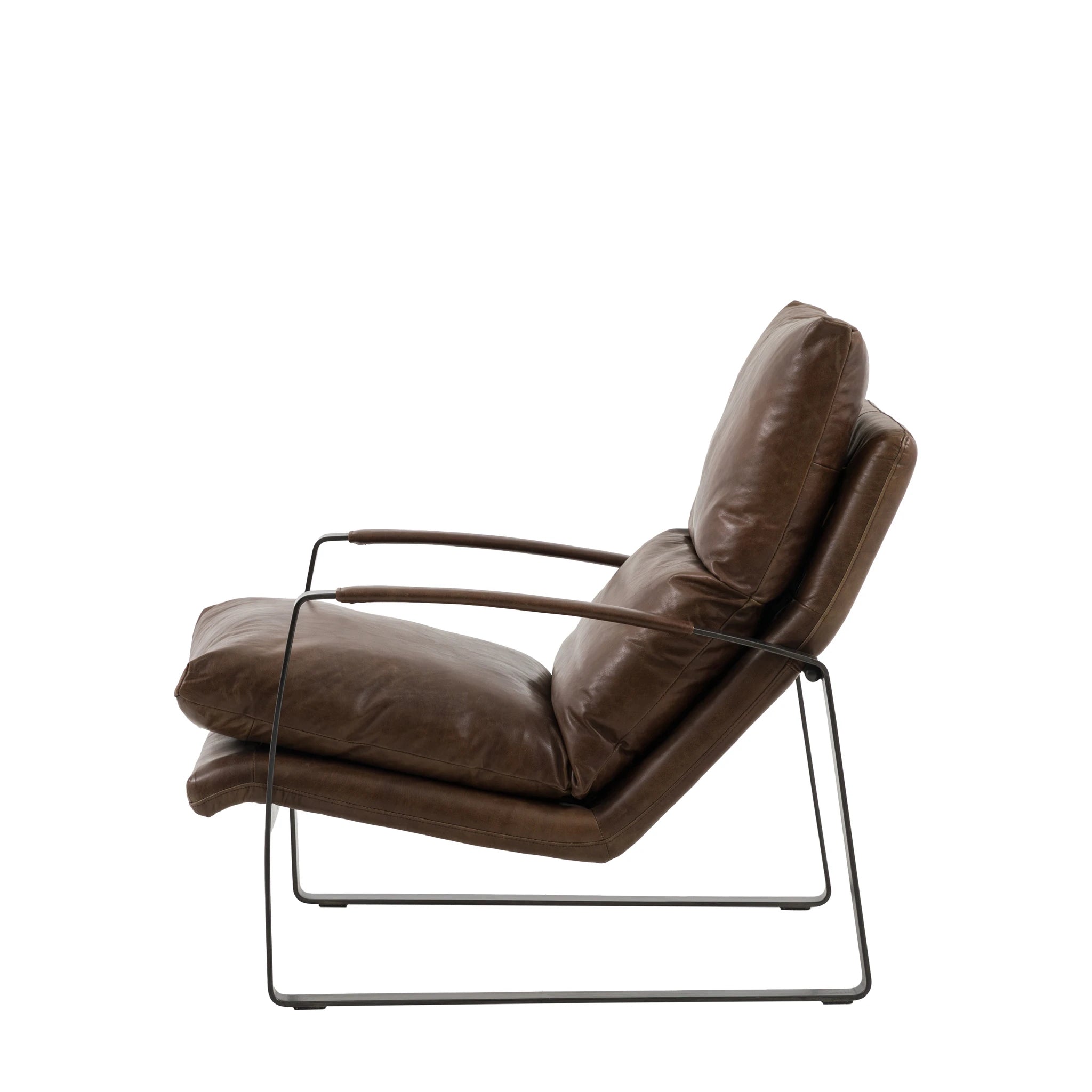Juniper Brown Leather Lounger Armchair