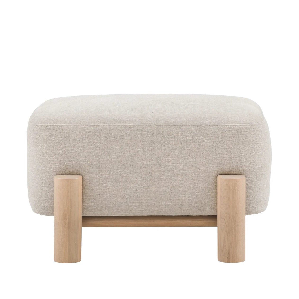 Savannah Willow Dusty Natural Woven Fabric Footstool