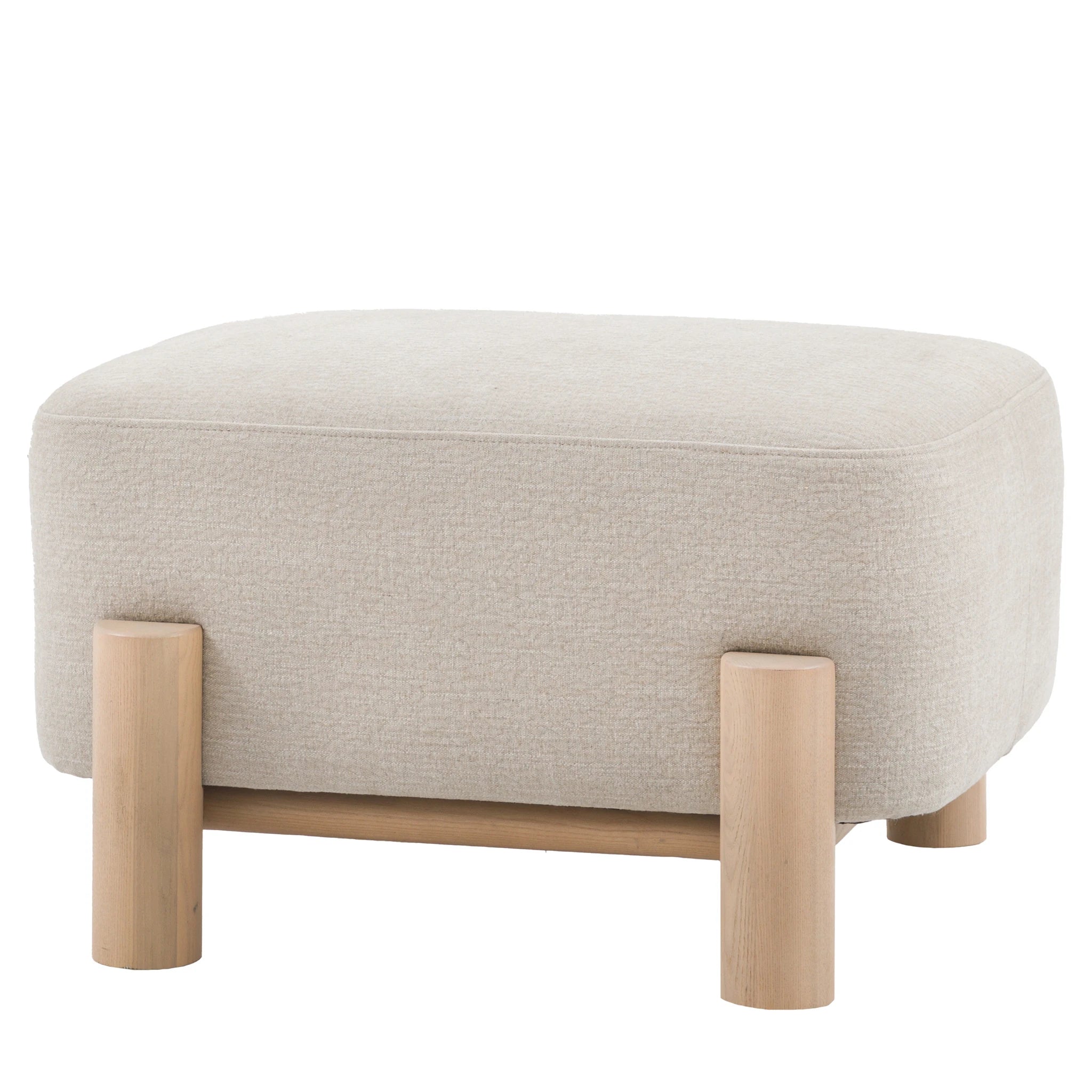 Savannah Willow Dusty Natural Woven Fabric Footstool