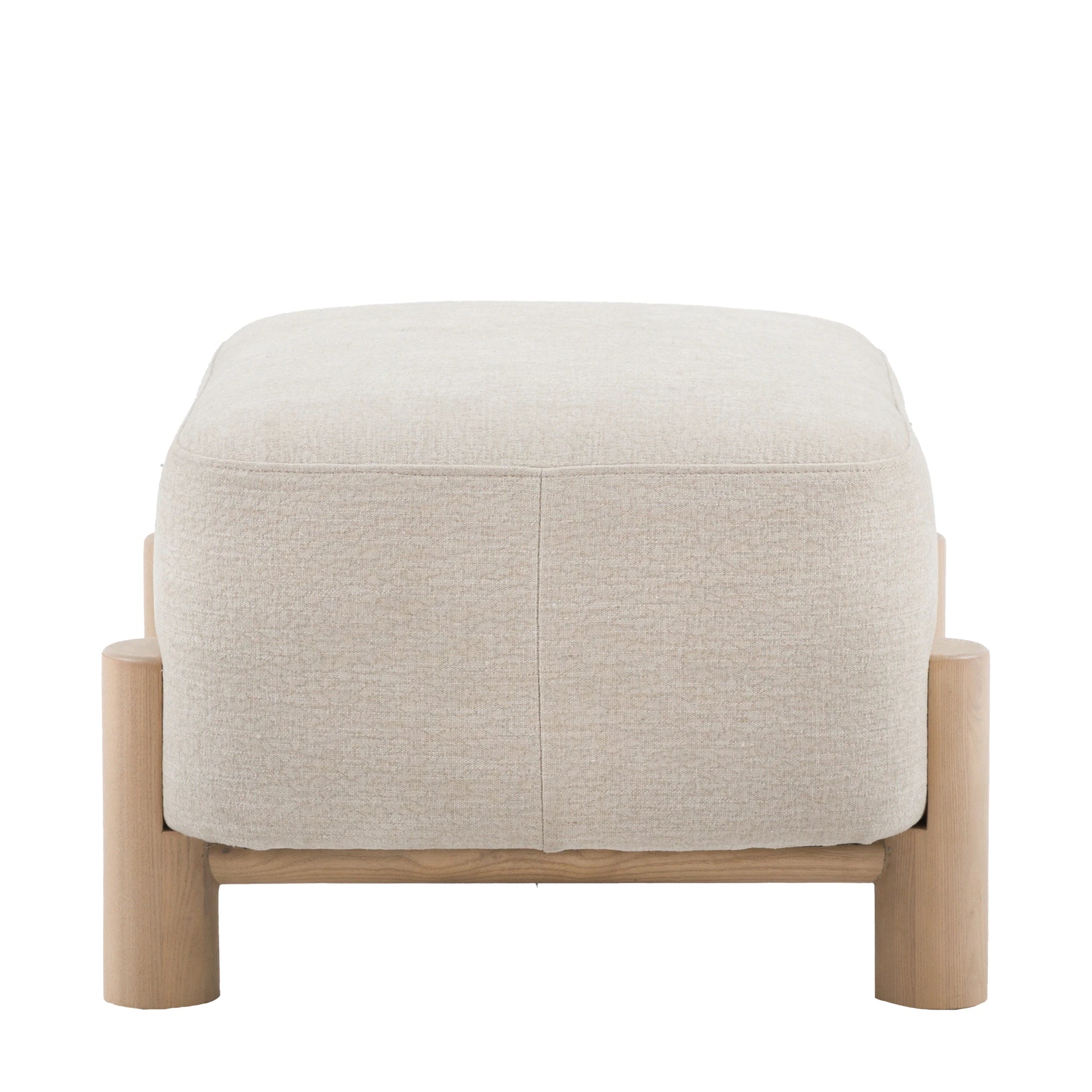 Savannah Willow Dusty Natural Woven Fabric Footstool