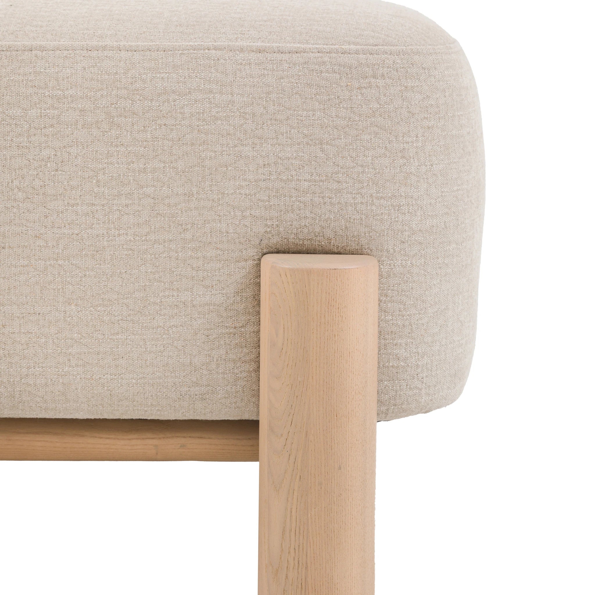 Savannah Willow Dusty Natural Woven Fabric Footstool