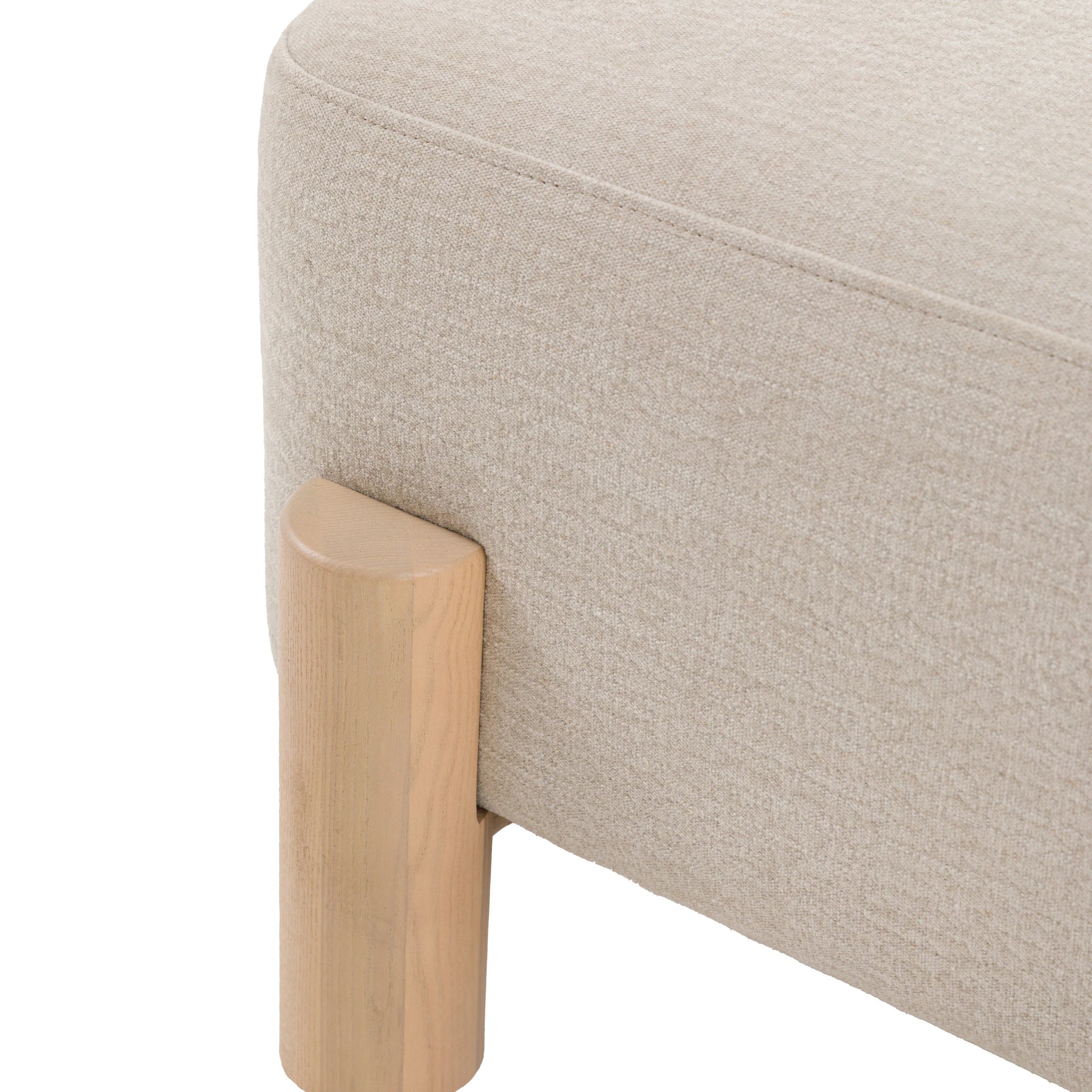 Savannah Willow Dusty Natural Woven Fabric Footstool