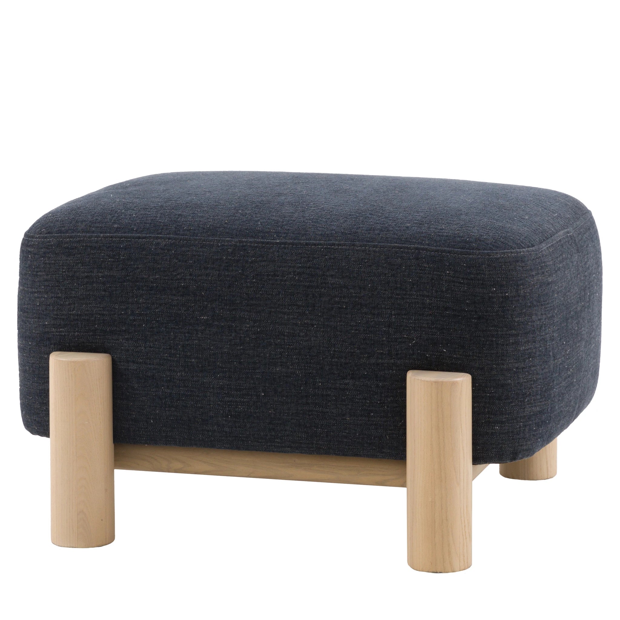 Savannah Willow Pacific Blue Woven Fabric Footstool