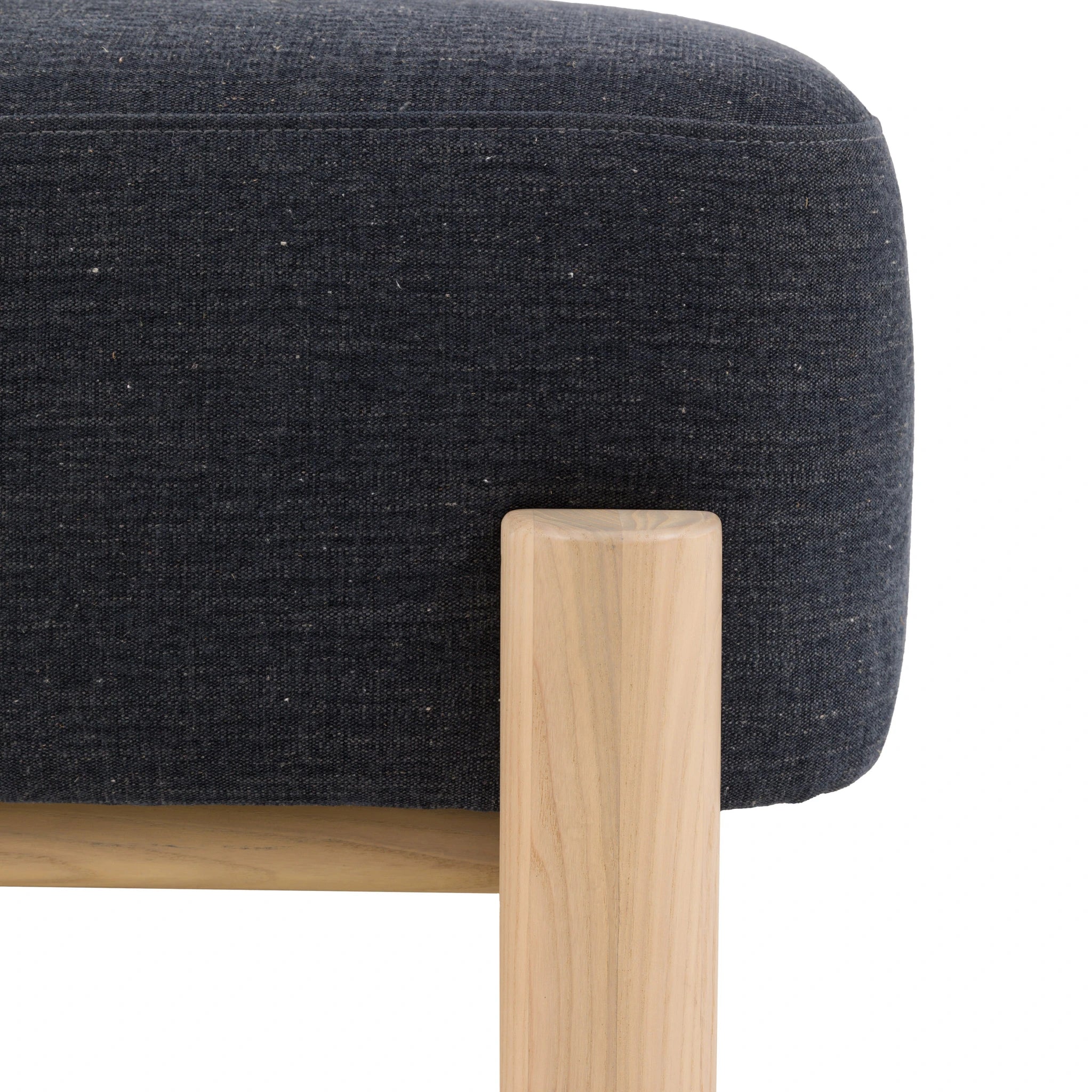 Savannah Willow Pacific Blue Woven Fabric Footstool