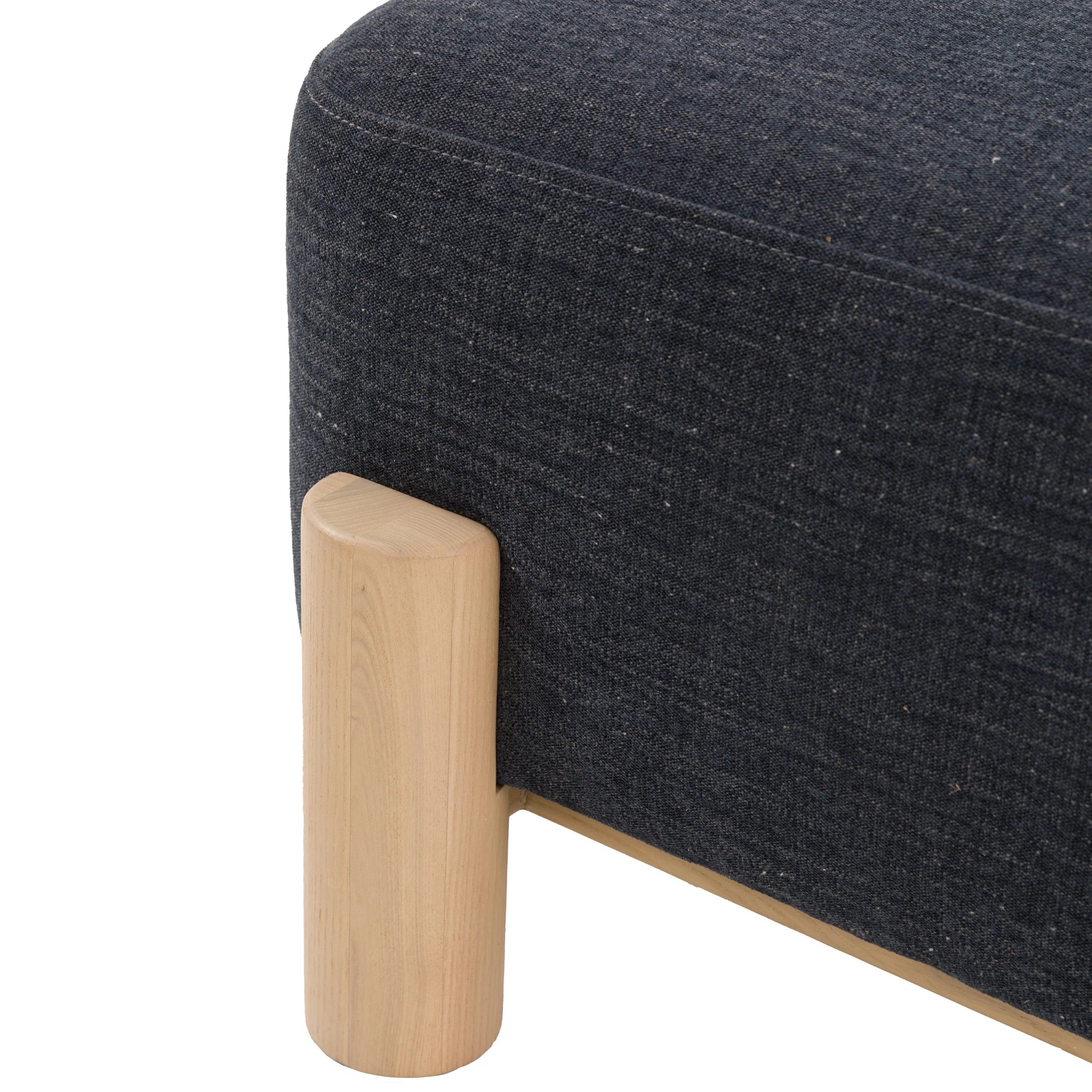 Savannah Willow Pacific Blue Woven Fabric Footstool