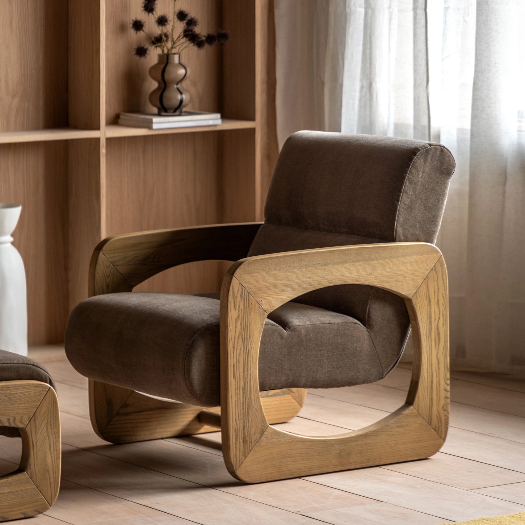 Carolina Verona Sepia Brown Woven Fabric Armchair