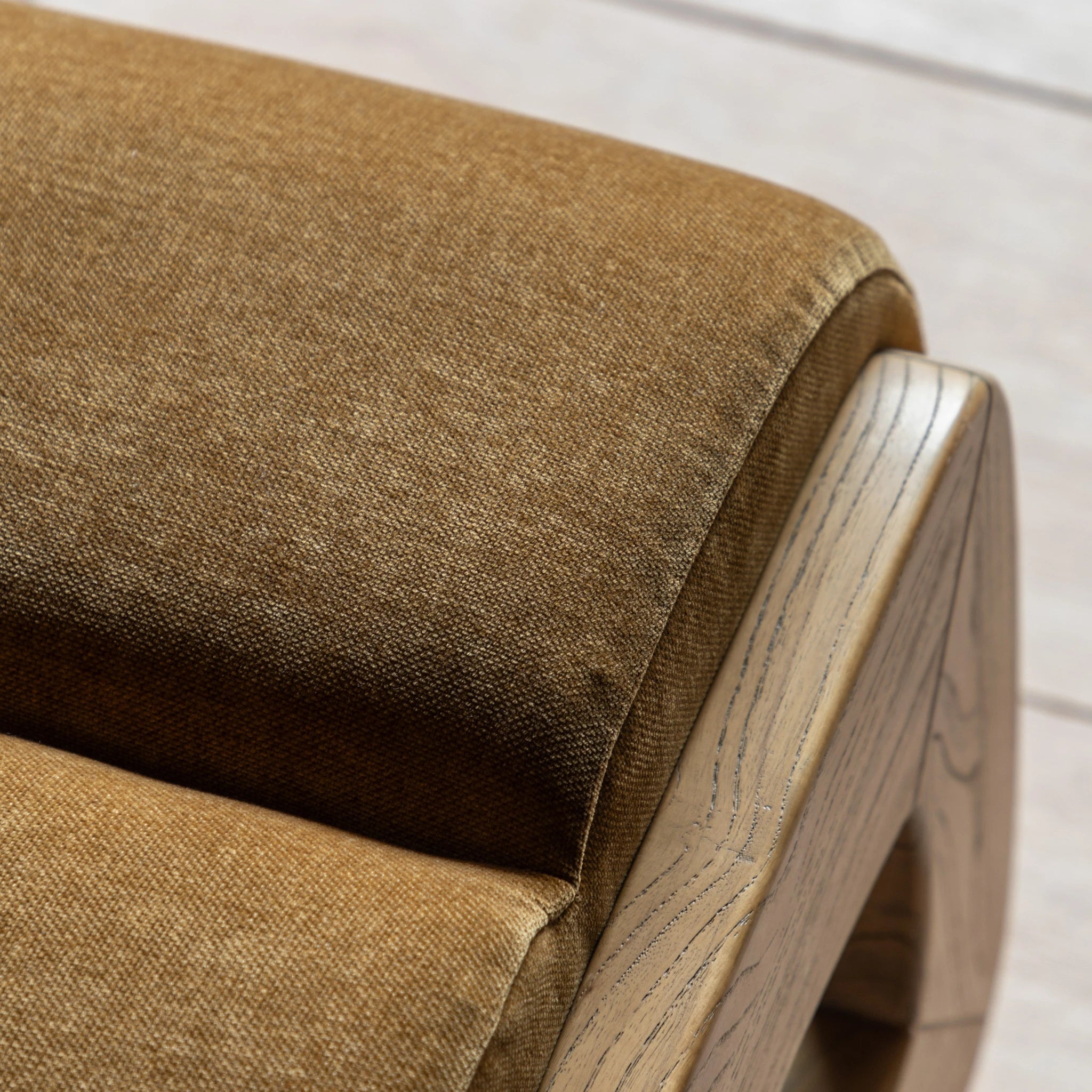 Carolina Verona Golden Woven Fabric Footstool